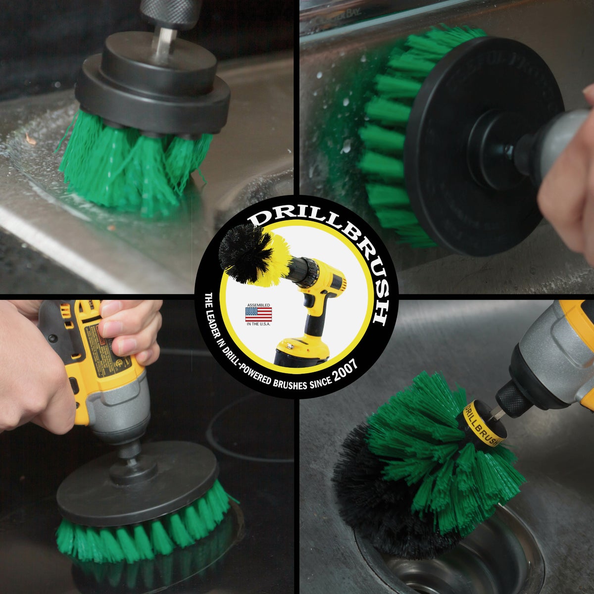 Drillbrush Kitchen Medium Green Drill Brush (4 Piece) Image 3