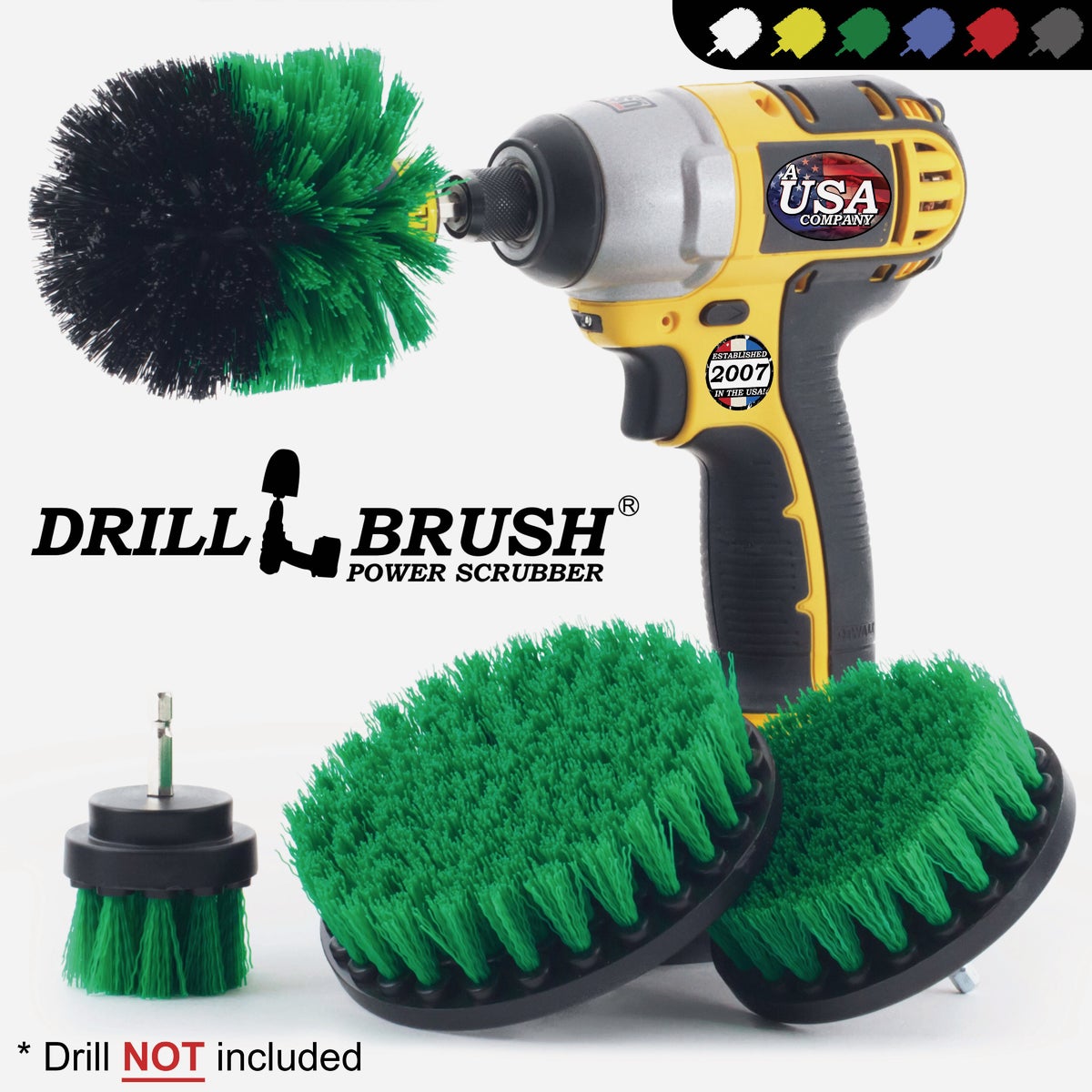Drillbrush Kitchen Medium Green Drill Brush (4 Piece) Image 5