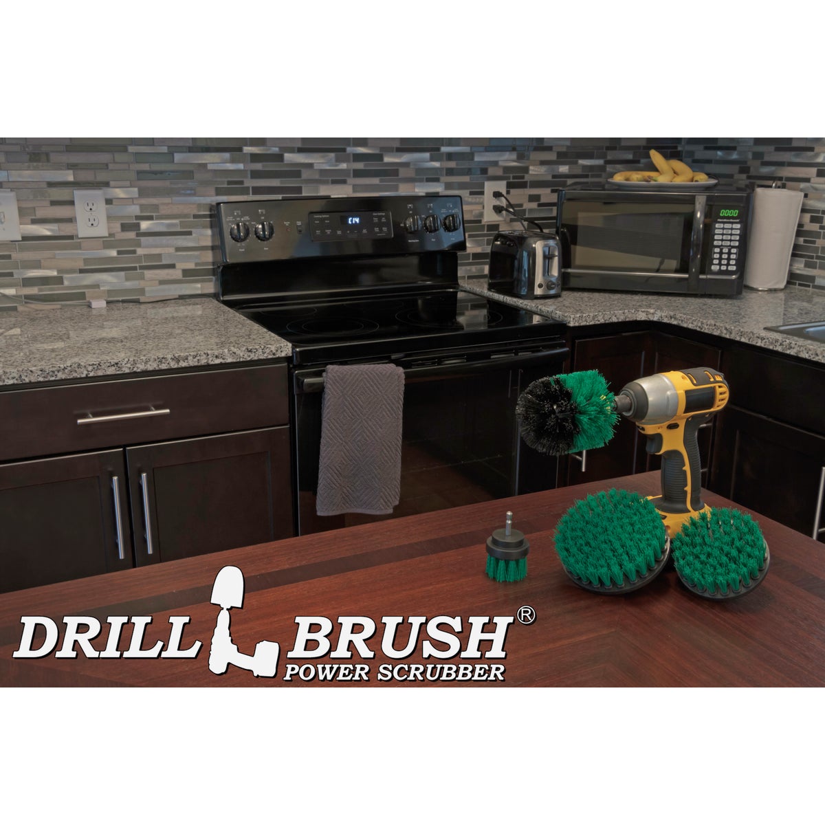 Drillbrush Kitchen Medium Green Drill Brush (4 Piece) Image 2