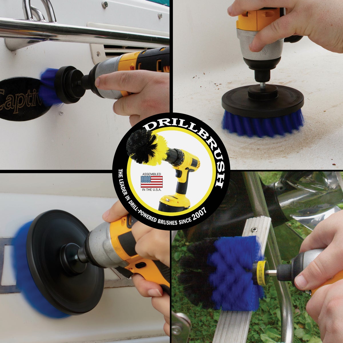 Drillbrush Pool & Marine Medium Blue Drill Brush (4 Piece) Image 2