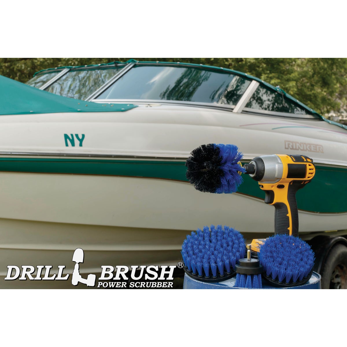 Drillbrush Pool & Marine Medium Blue Drill Brush (4 Piece) Image 4