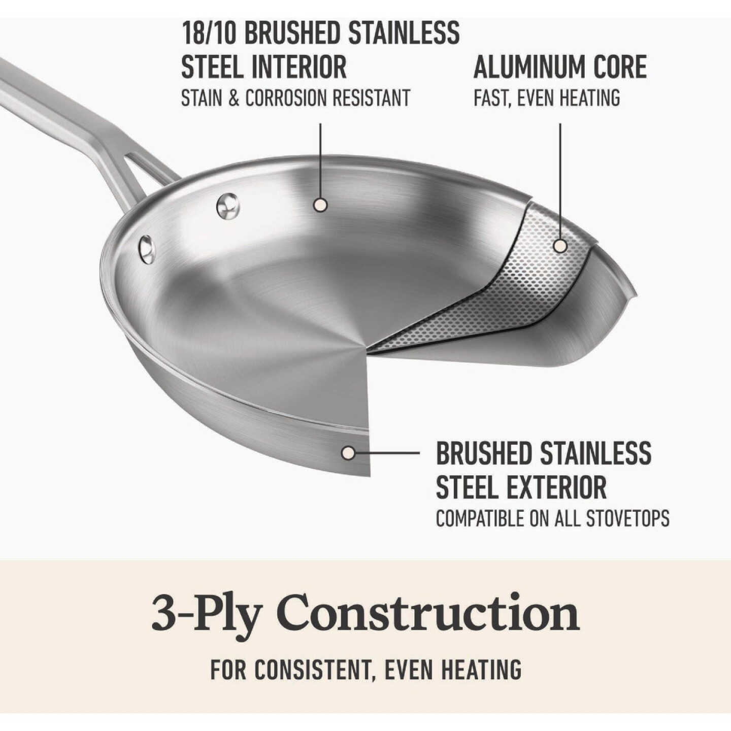 Calphalon 10 In Stainless Steel Fry Pan, Silver Image 4