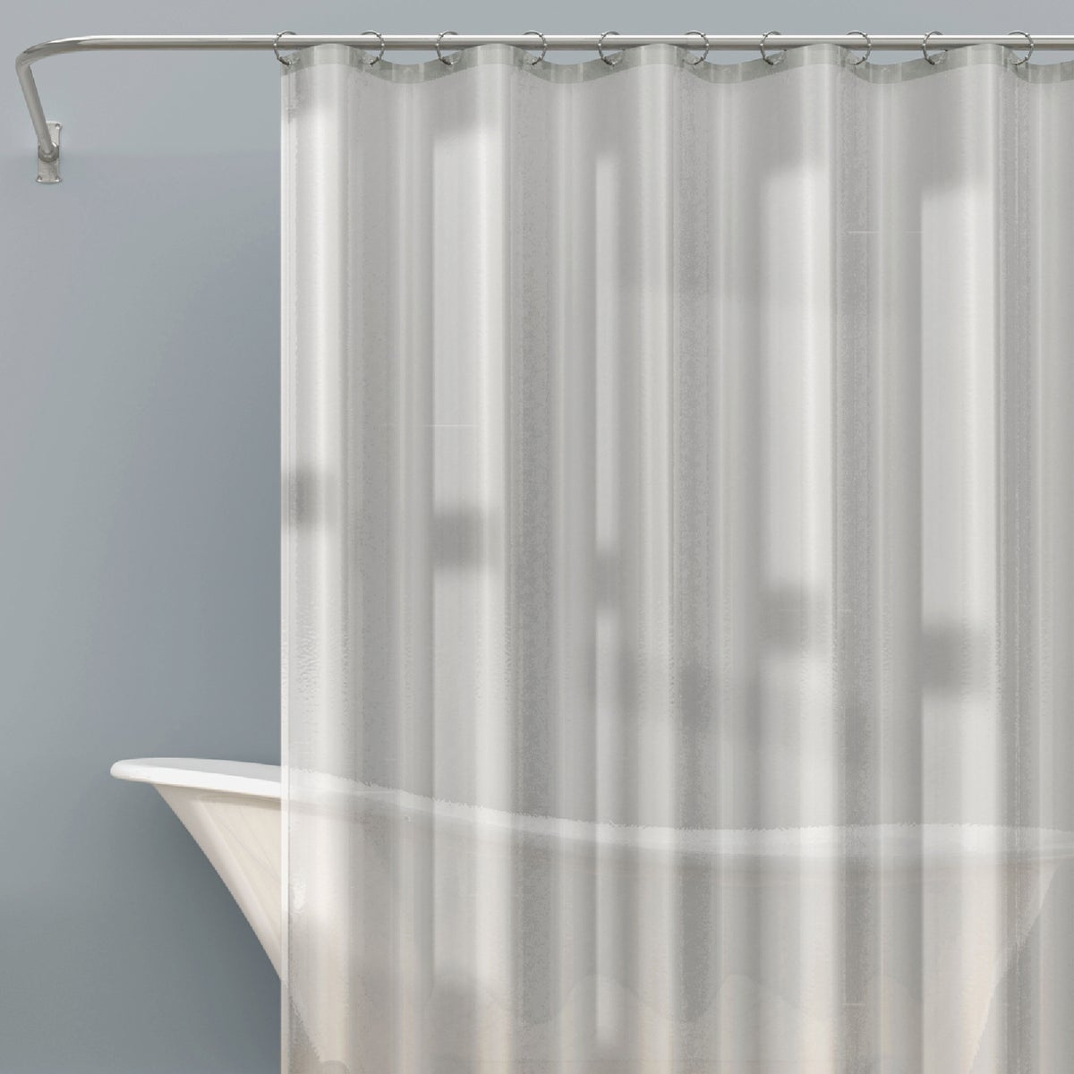 Zenith Zenna Home 70 In. x 72 In. Frosty Medium Weight PEVA Shower Curtain Liner Image 2