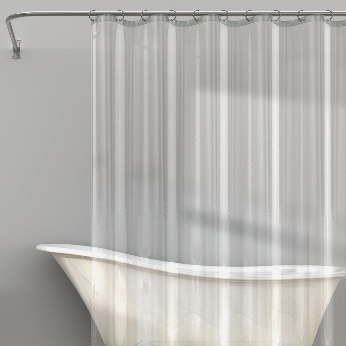 Zenith Zenna Home 70 In. x 72 In. Frosty Medium Weight PEVA Shower Curtain Liner Image 3
