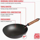 Joyce Chen Classic Series 9-1/2 In. Carbon Steel Preseasoned Stir Fry Pan Image 2