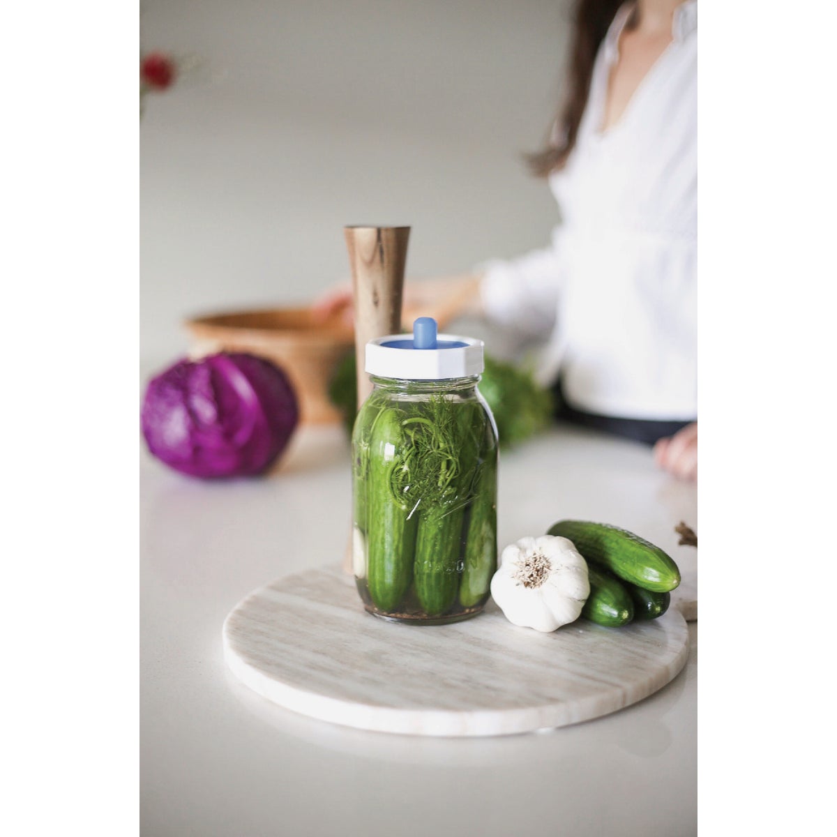 Masontops Regular Mouth Pickle Pipe Silicone Fermentation Airlocks (4-Pack) Image 2