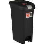 Hefty 12 Gal. Black Lid Lock Step-On Wastebasket Image 1