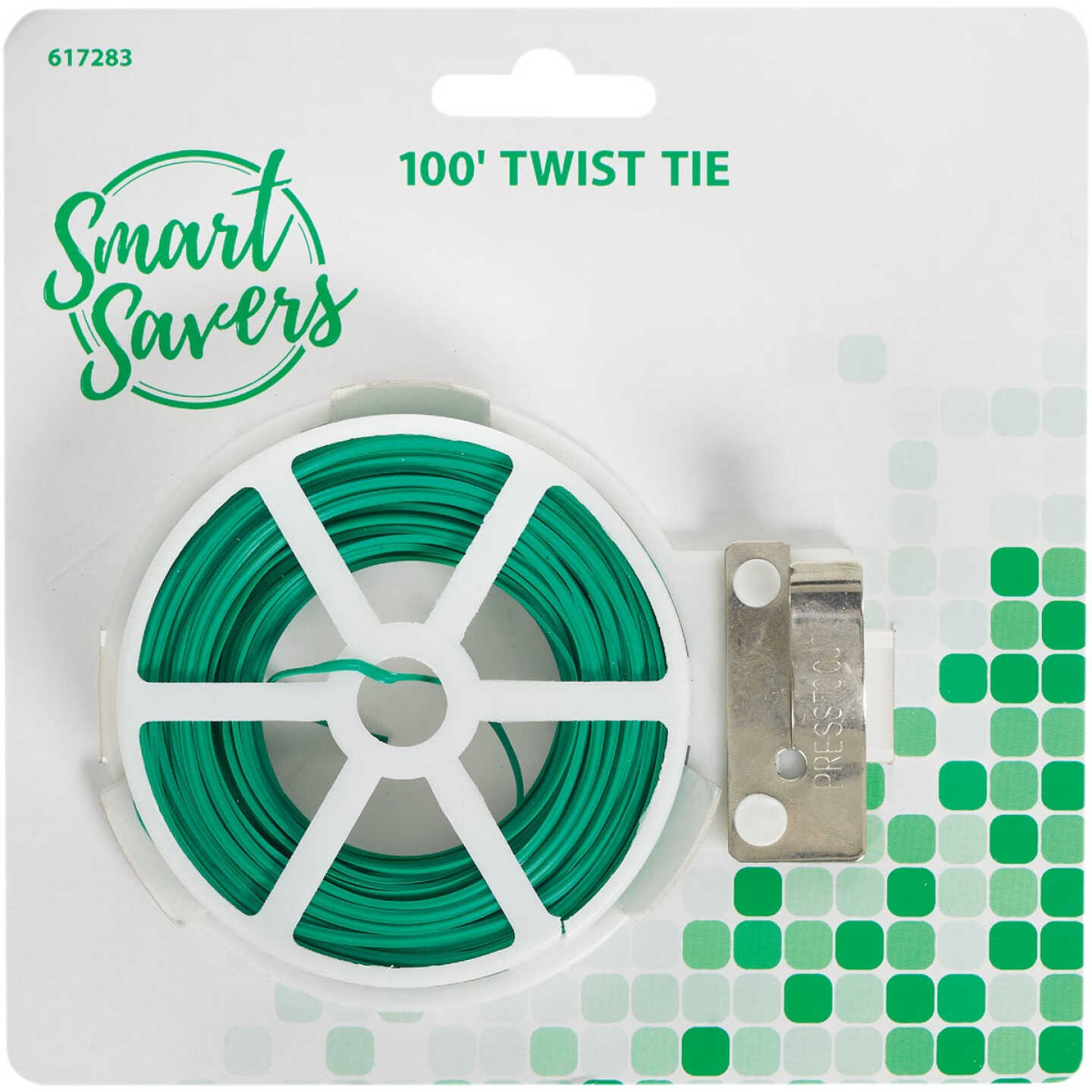 Smart Savers 100 Ft. Green Rubber Twist Tie Image 1