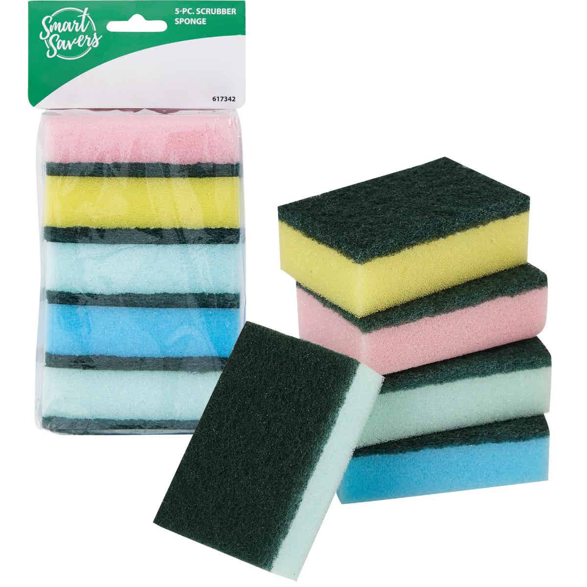 Smart Savers 3.7 In. x 2.36 In. Scrub Sponge (5-Pack)