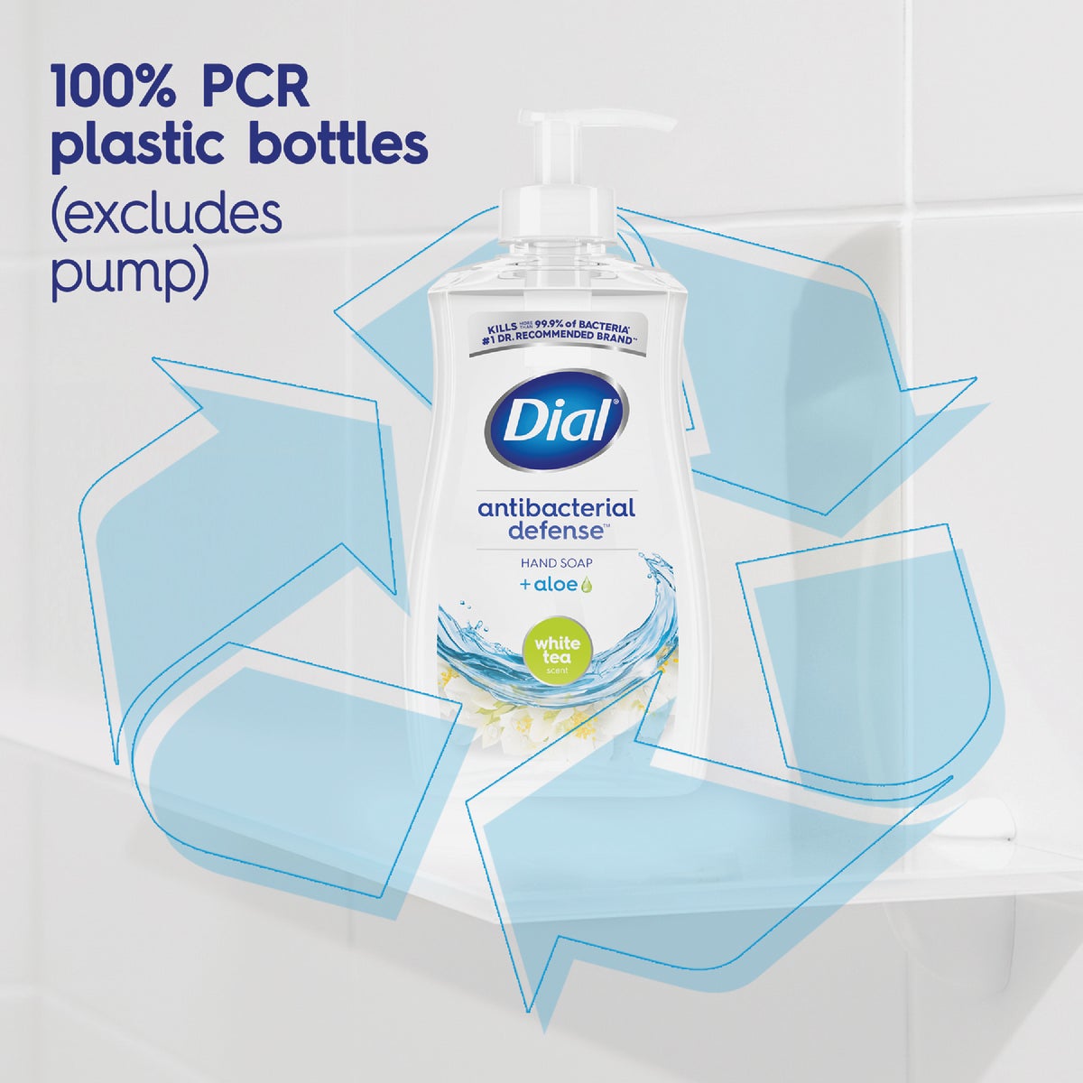 Dial Antibacterial Defense 11 Oz. White Tea & Vitamin Liquid Hand Soap Image 3