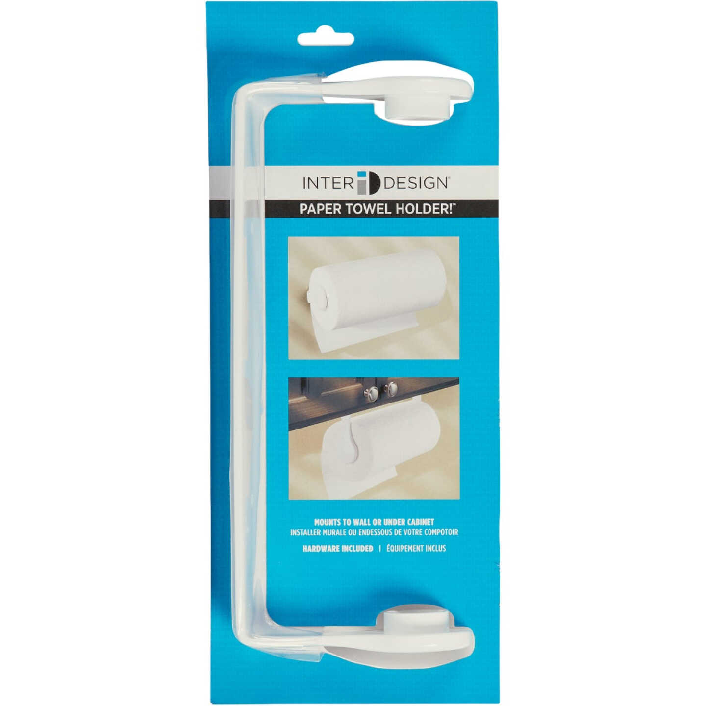 iDesign Clarity Wall Mount White Plastic Paper Towel Holder Image 2