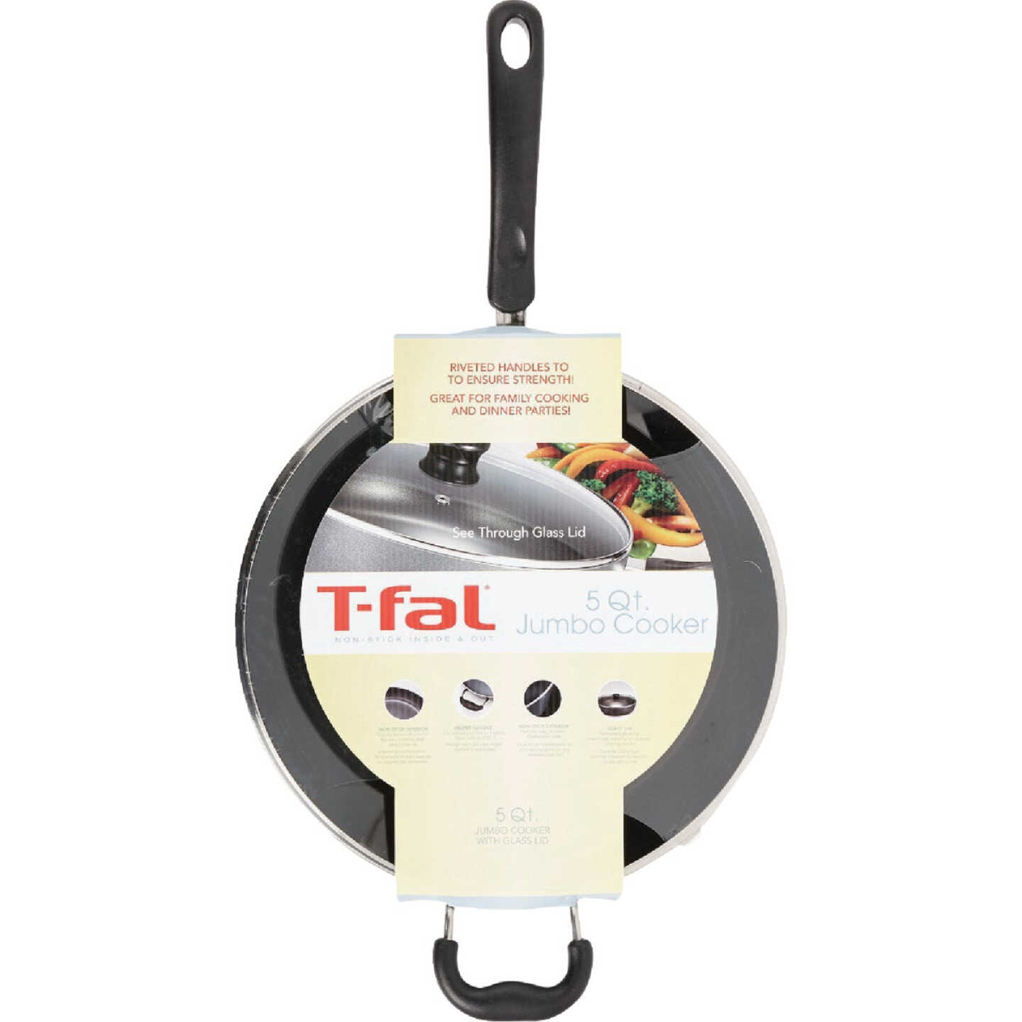 T-Fal Essentials 5 Qt. Black Non-Stick Jumbo Cooker with Lid Image 6