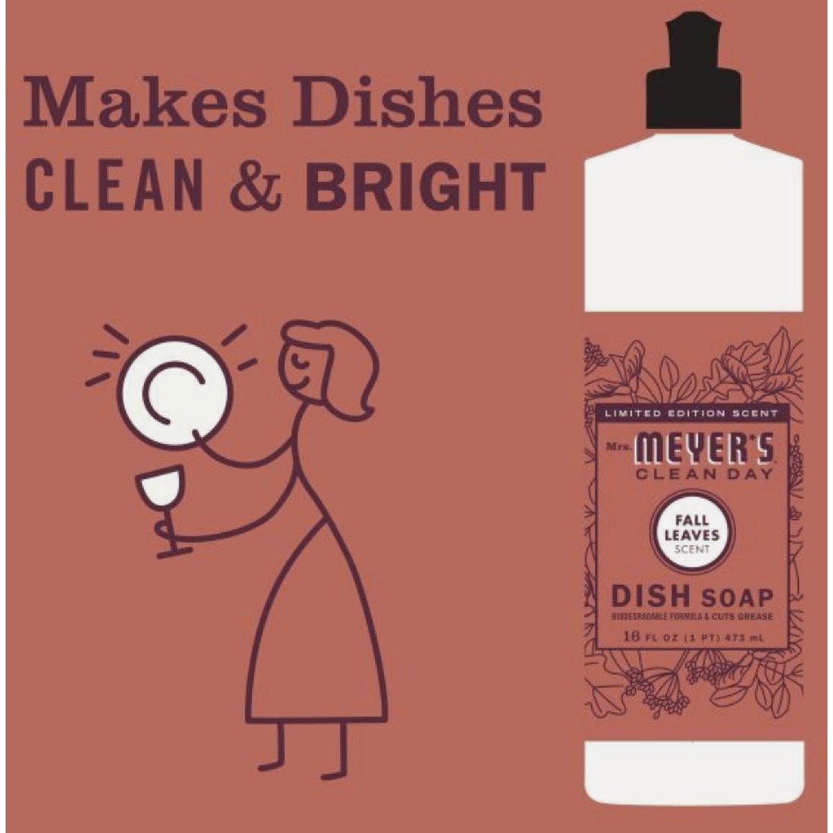 Mrs. Meyer's Clean Day 16 Oz. Fall Leaves Liquid Dish Soap Image 3