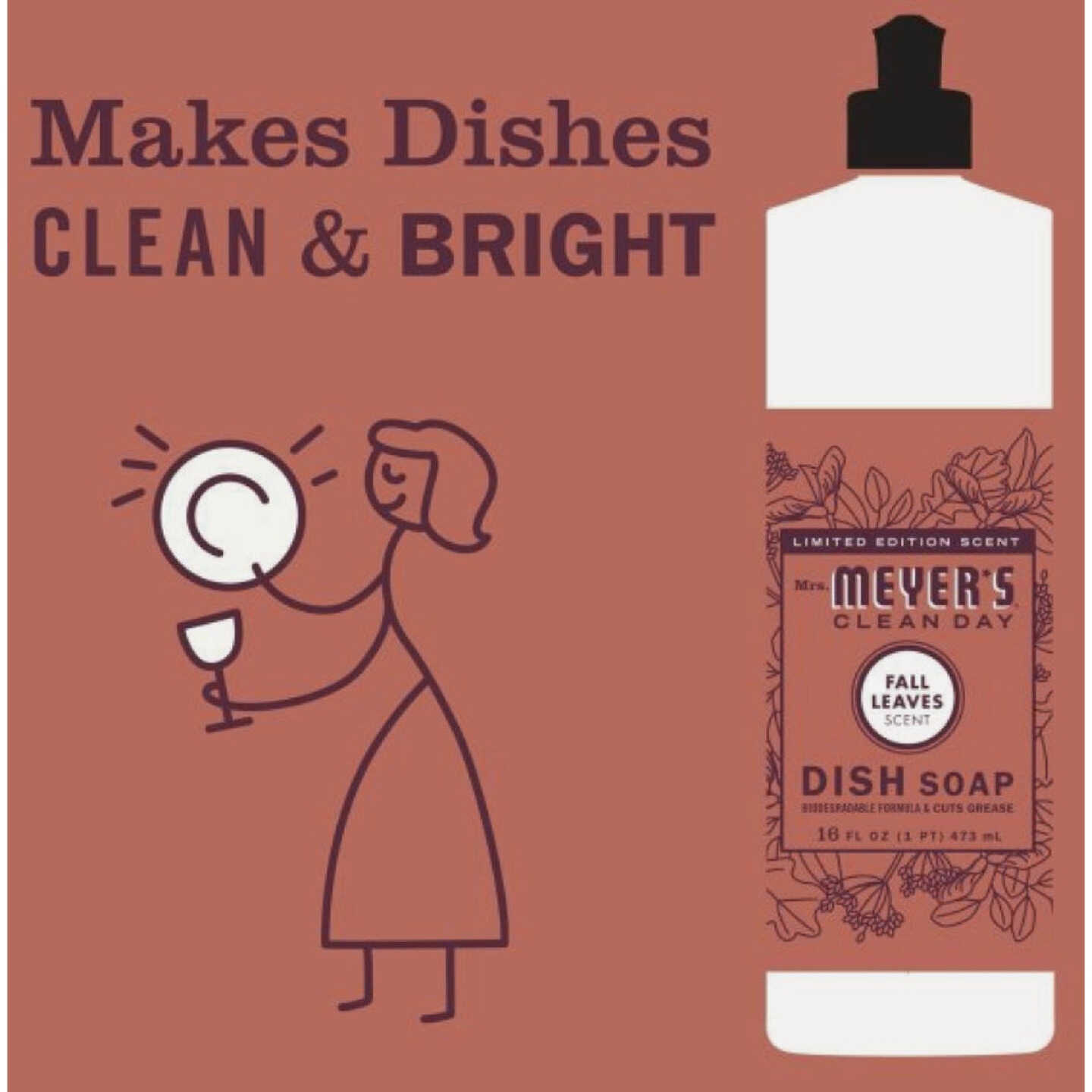 Mrs. Meyer's Clean Day 16 Oz. Fall Leaves Liquid Dish Soap Image 3