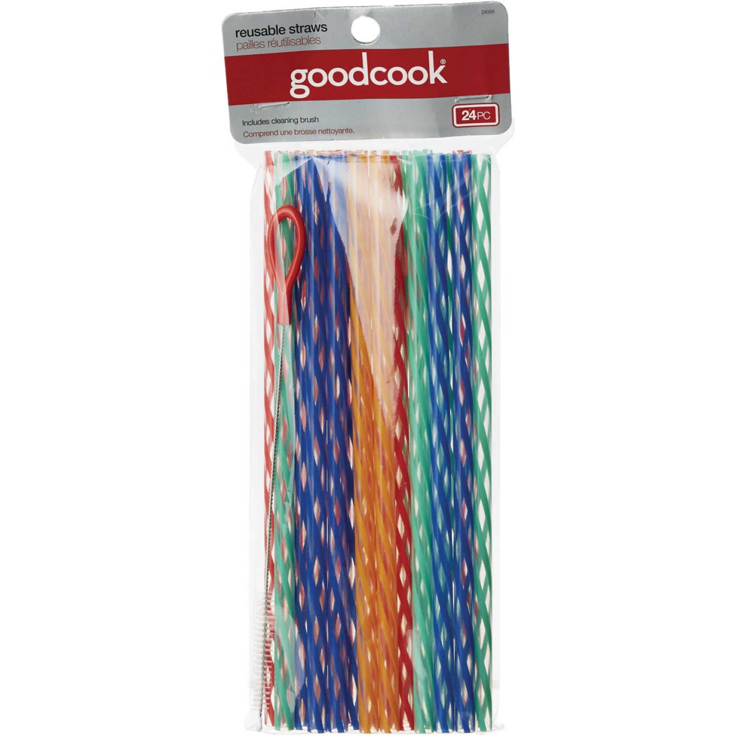 Goodcook 9 In. Plastic Straw with Cleaning Brush (24-Count) Image 1