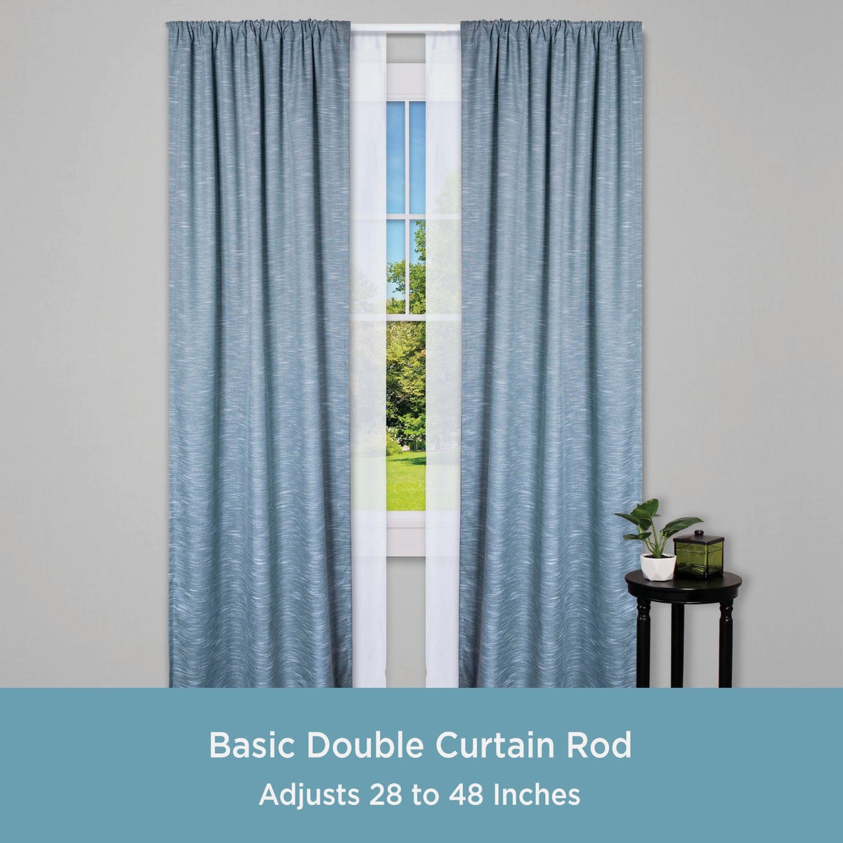 Kenney 48 In. To 86 In. Double White Curtain Rod Image 2