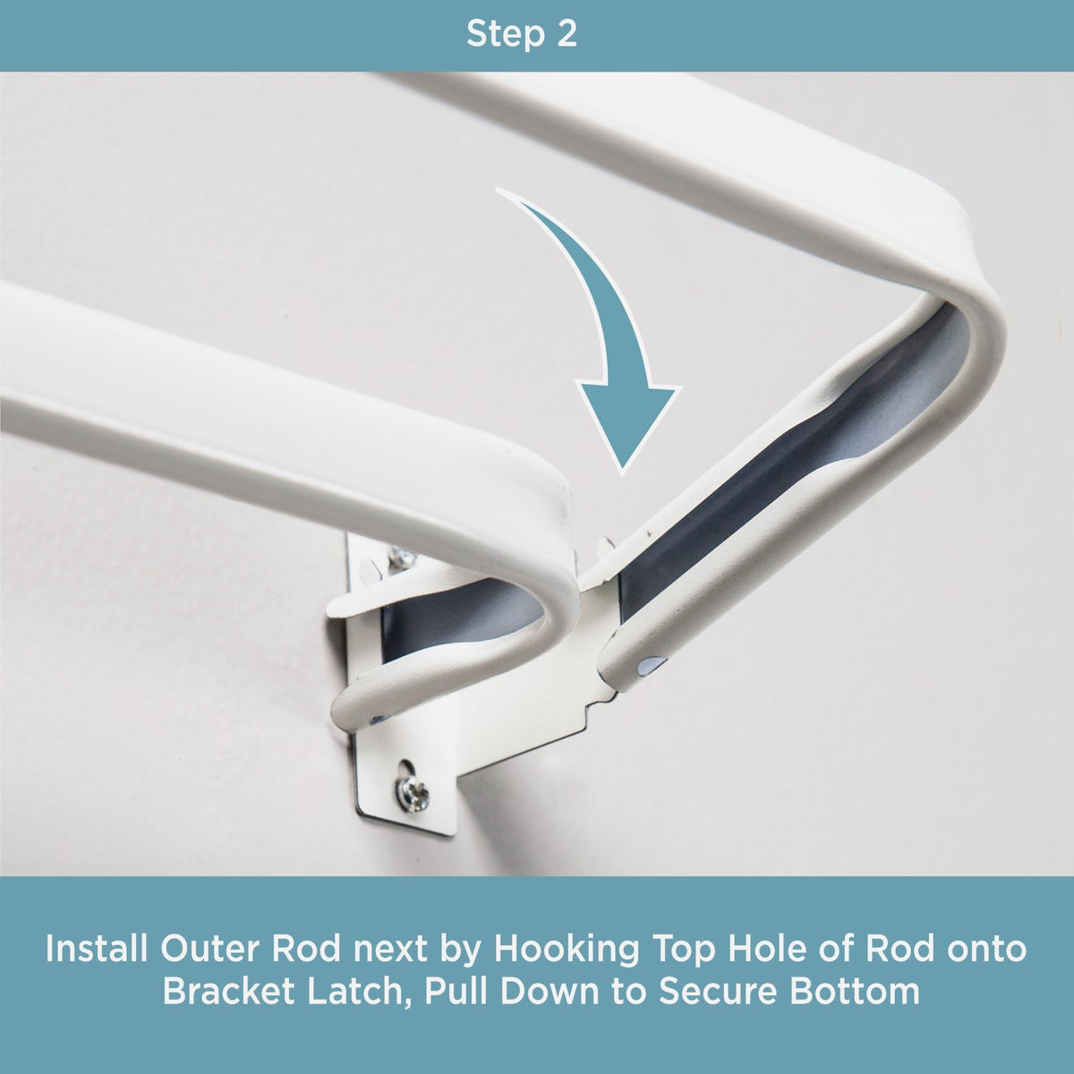 Kenney 48 In. To 86 In. Double White Curtain Rod Image 7