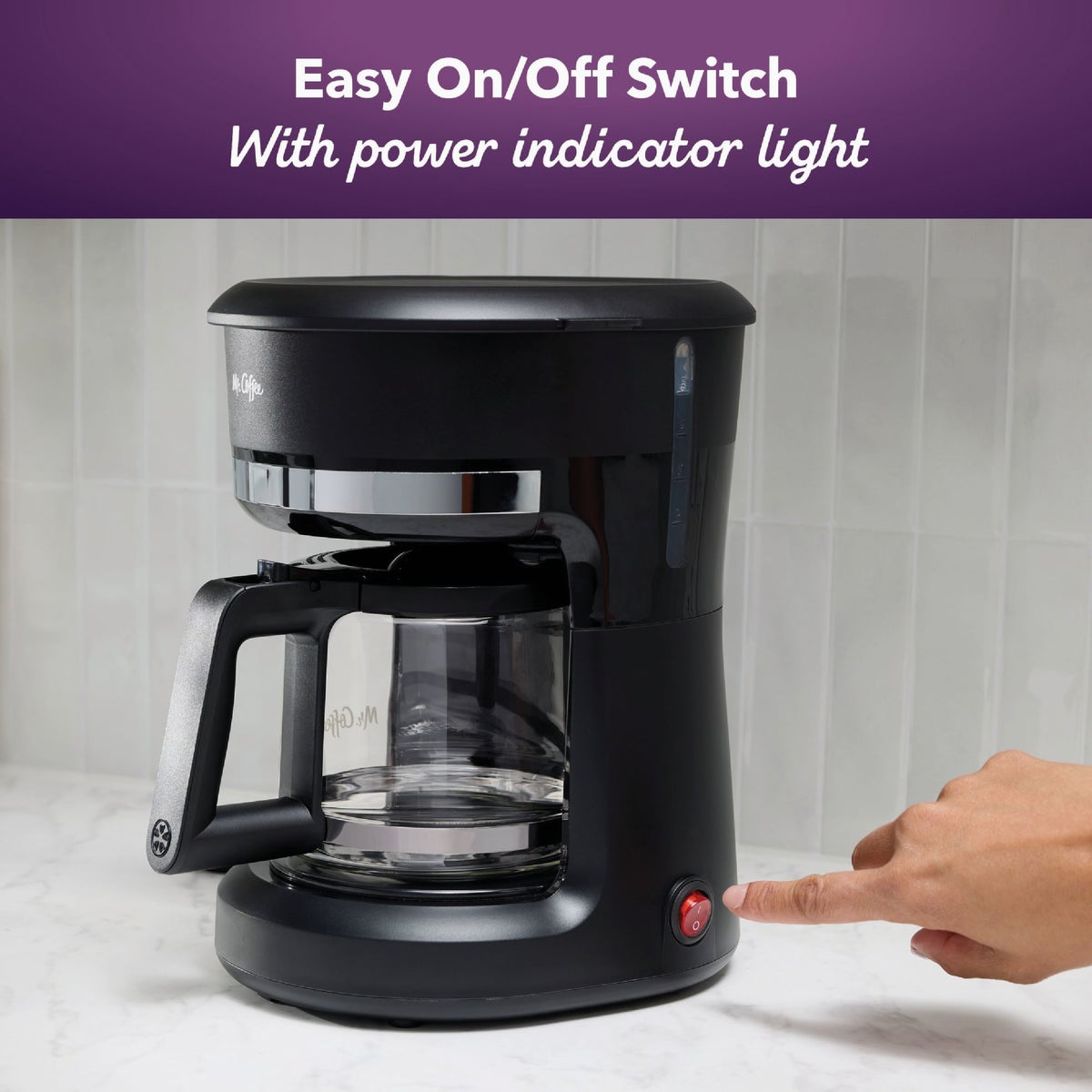 Mr. Coffee Mini Brew Switch Coffee Maker, 5-Cup Coffee Maker, Black Image 3