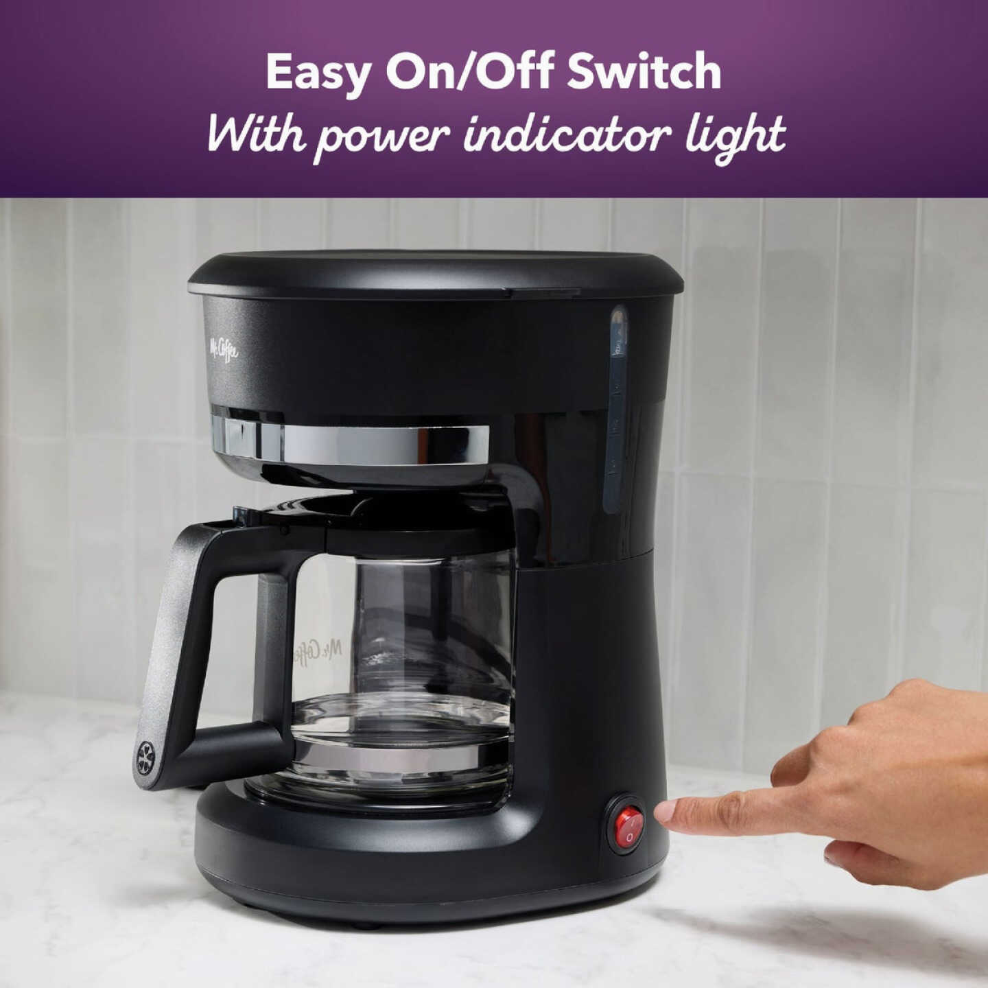 Mr. Coffee Mini Brew Switch Coffee Maker, 5-Cup Coffee Maker, Black Image 3