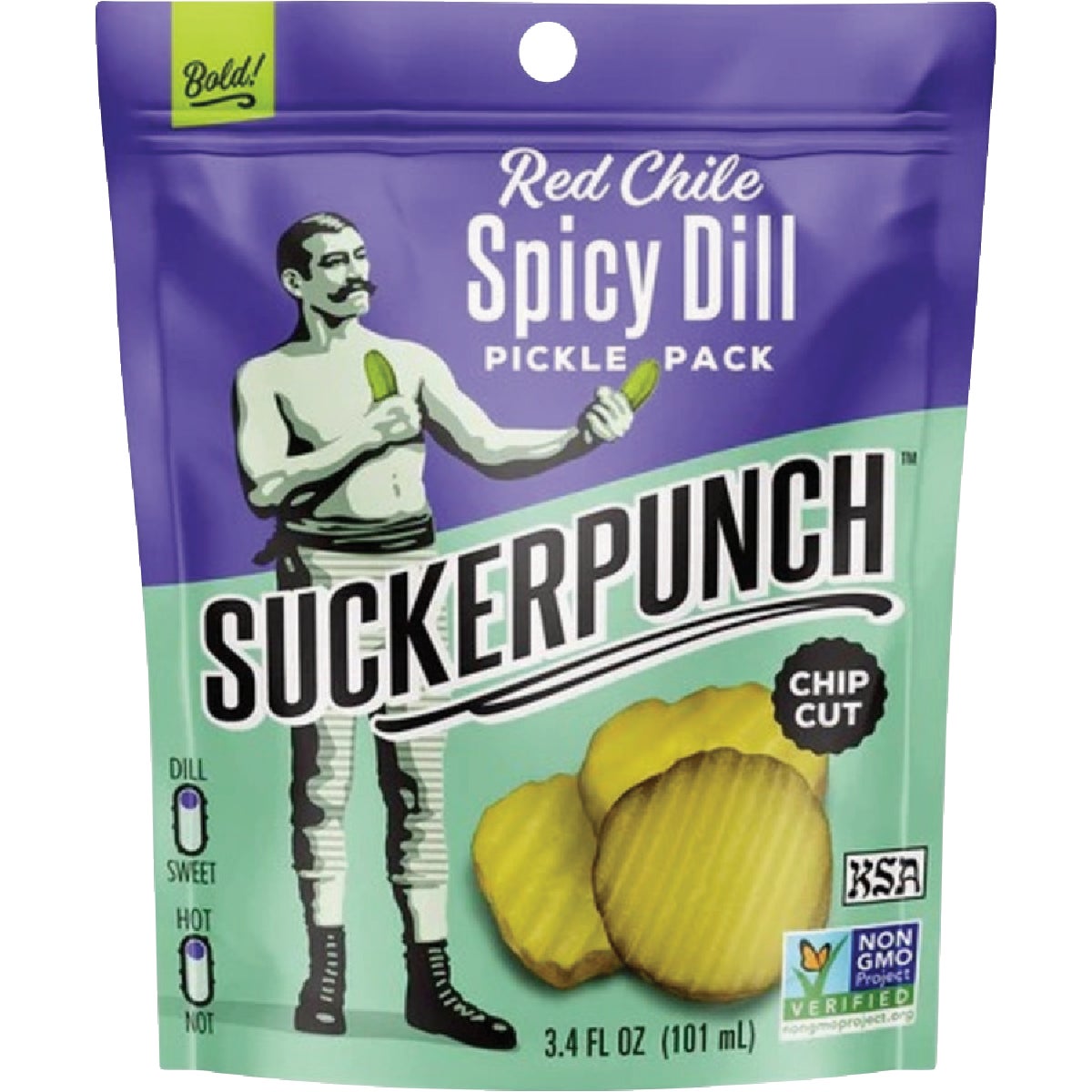 Sucker Punch 3.4 Oz. Spicy Pickle Chips