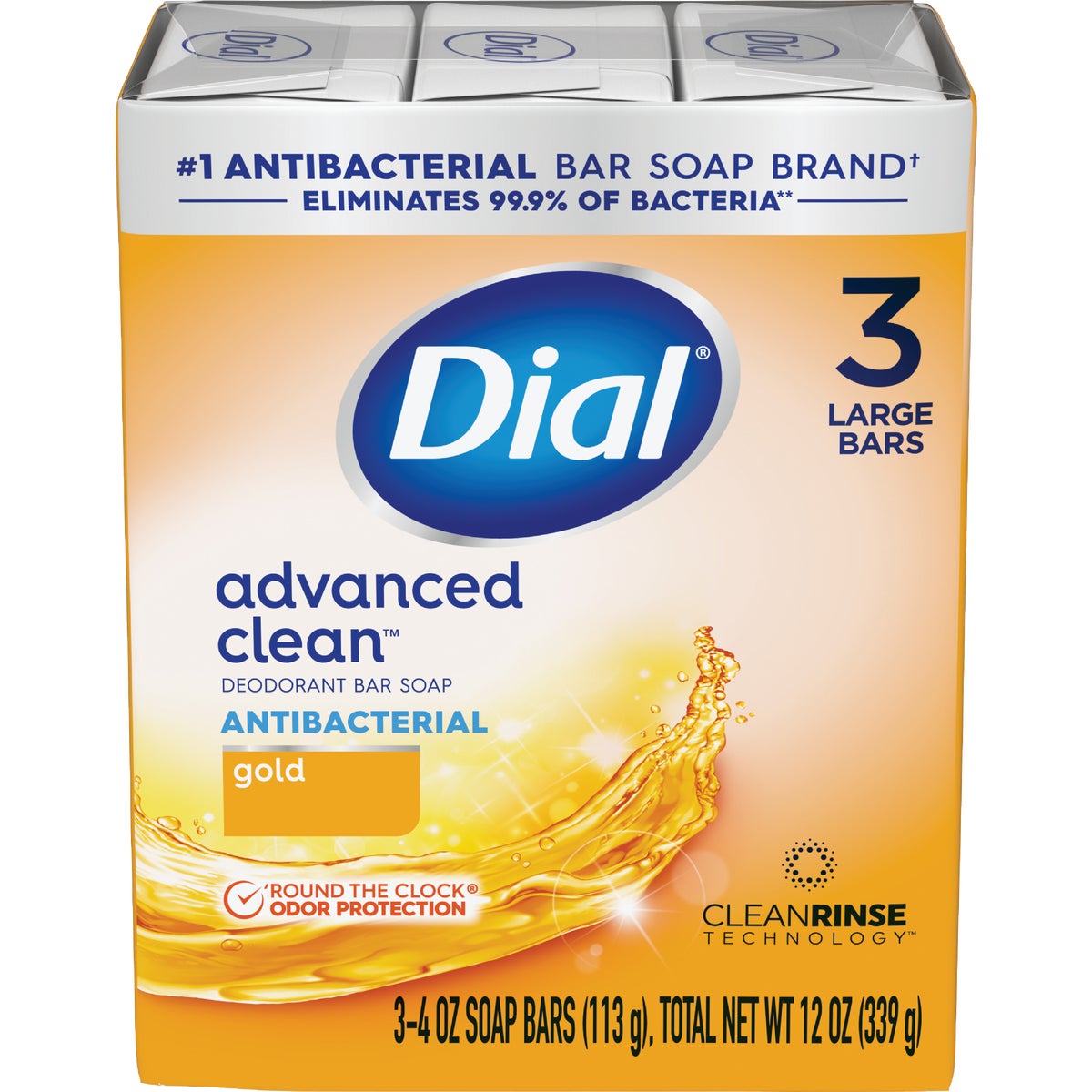 Dial Advanced Clean Gold 4 Oz. Deodorant Bar Soap (3-Pack)
