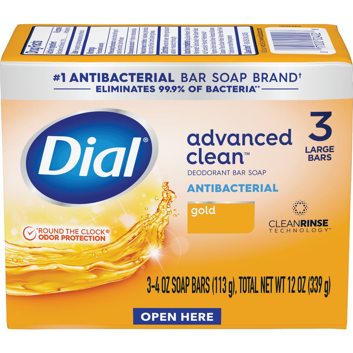 Dial Advanced Clean Gold 4 Oz. Deodorant Bar Soap (3-Pack) Image 5