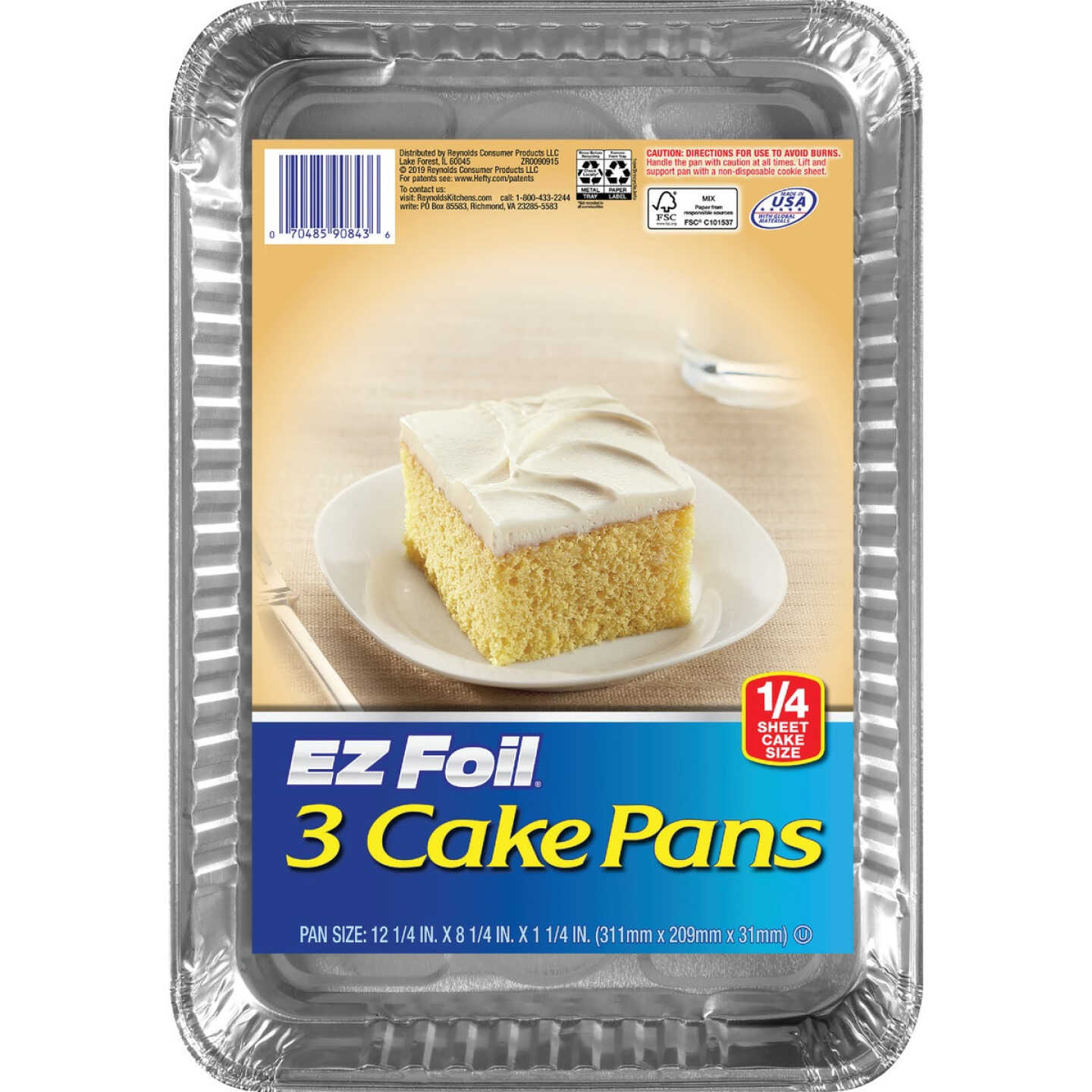 EZ Foil 12.5 In. x 8.5 In. Oblong Cake Pan (3-Piece) Image 1