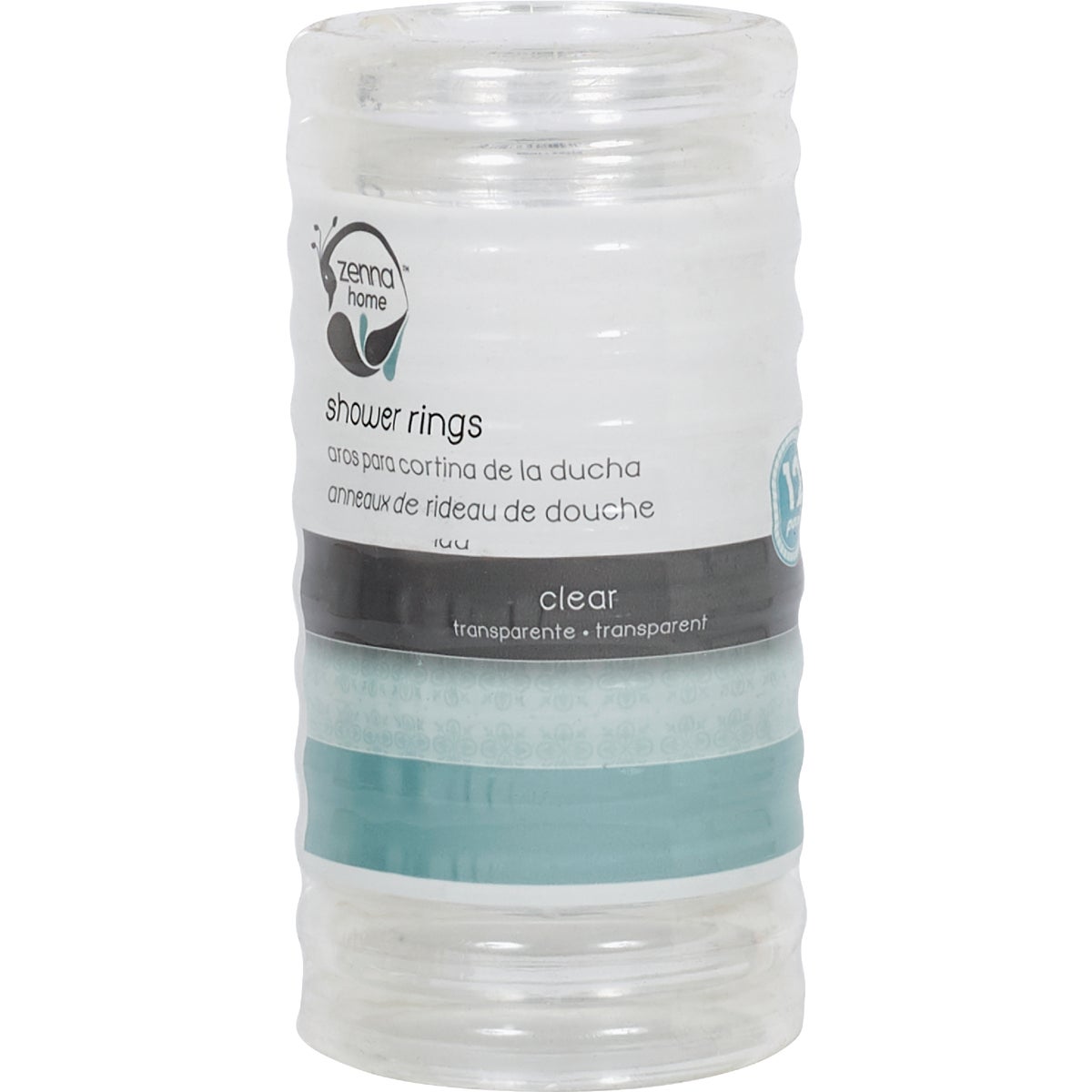 Zenith Zenna Home Clear Plastic Shower Curtain Ring (12 Count) Image 3