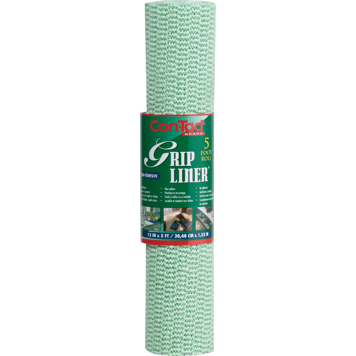 Con-Tact 12 In. x 5 Ft. Sage Beaded Grip Non-Adhesive Shelf Liner Image 2