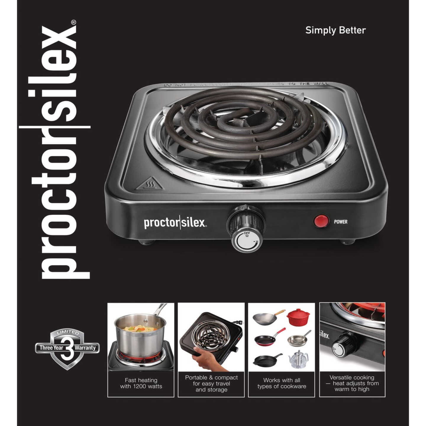 Proctor Silex Electric Single Burner Cooktop Image 2