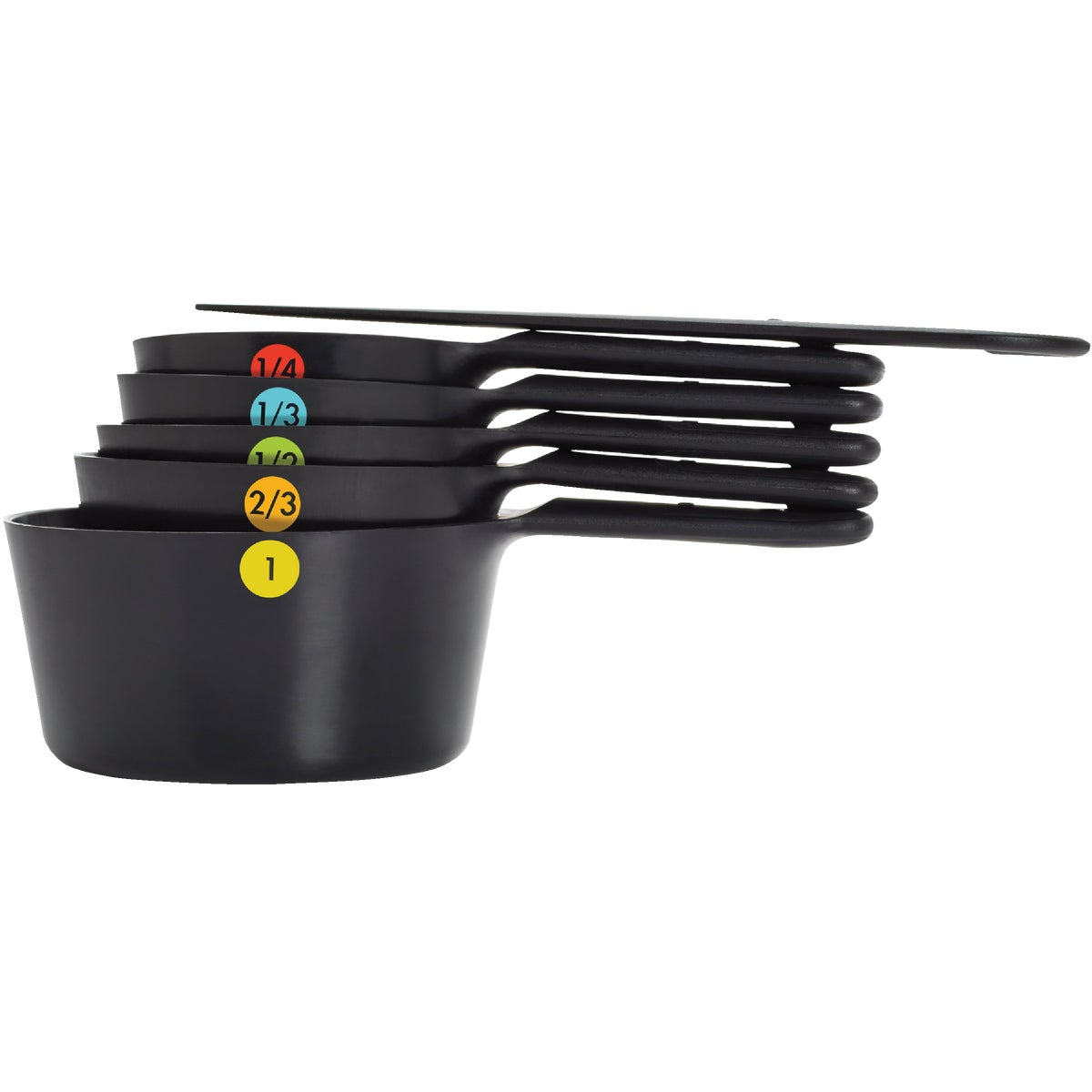OXO Good Grips Black Plastic Measuring Cup Set (6-Piece)
