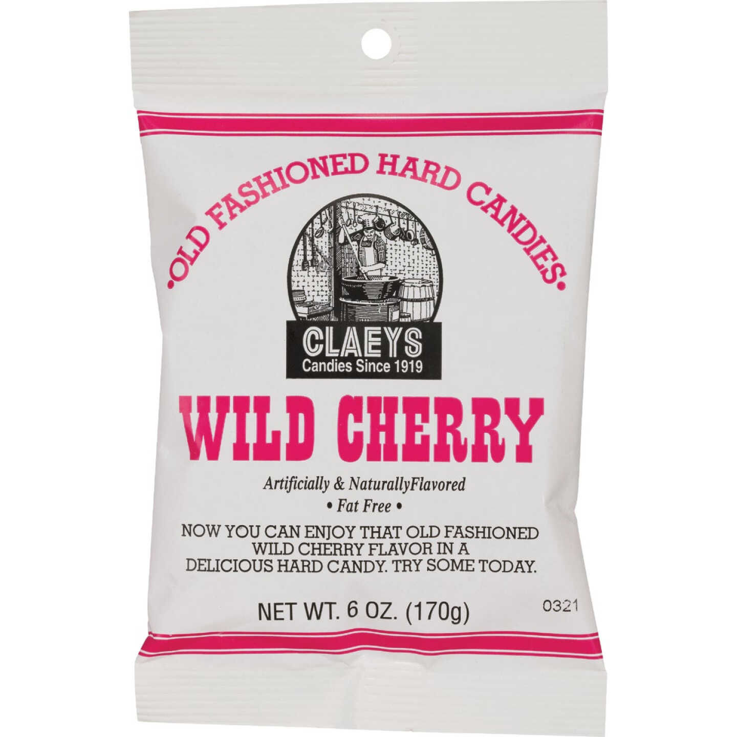 Claeys 6 Oz. Old Fashion Wild Cherry Hard Candy Image 1