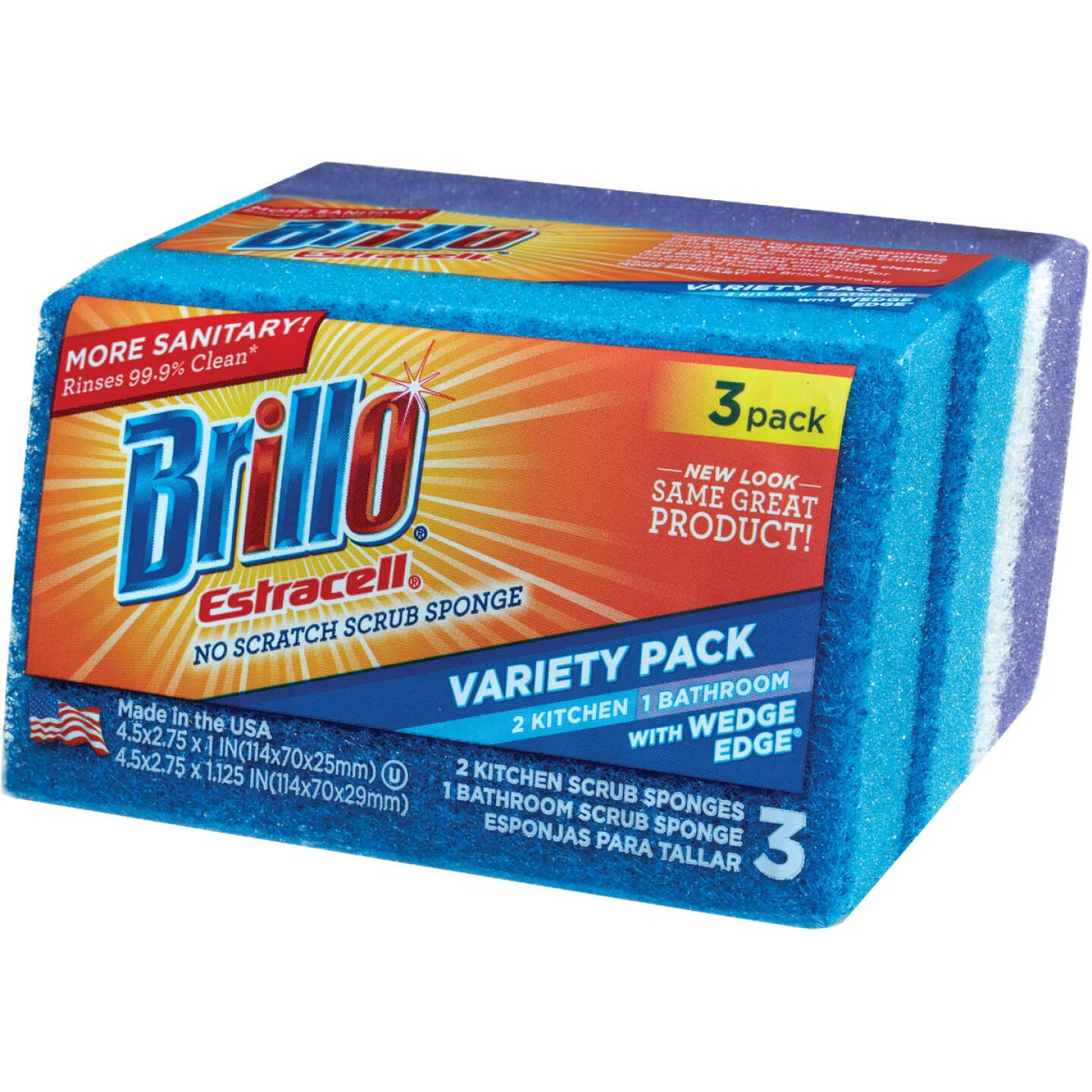 Brillo Estracell No Scratch Kitchen & Bath Scrub Sponge (3 Count) Image 1