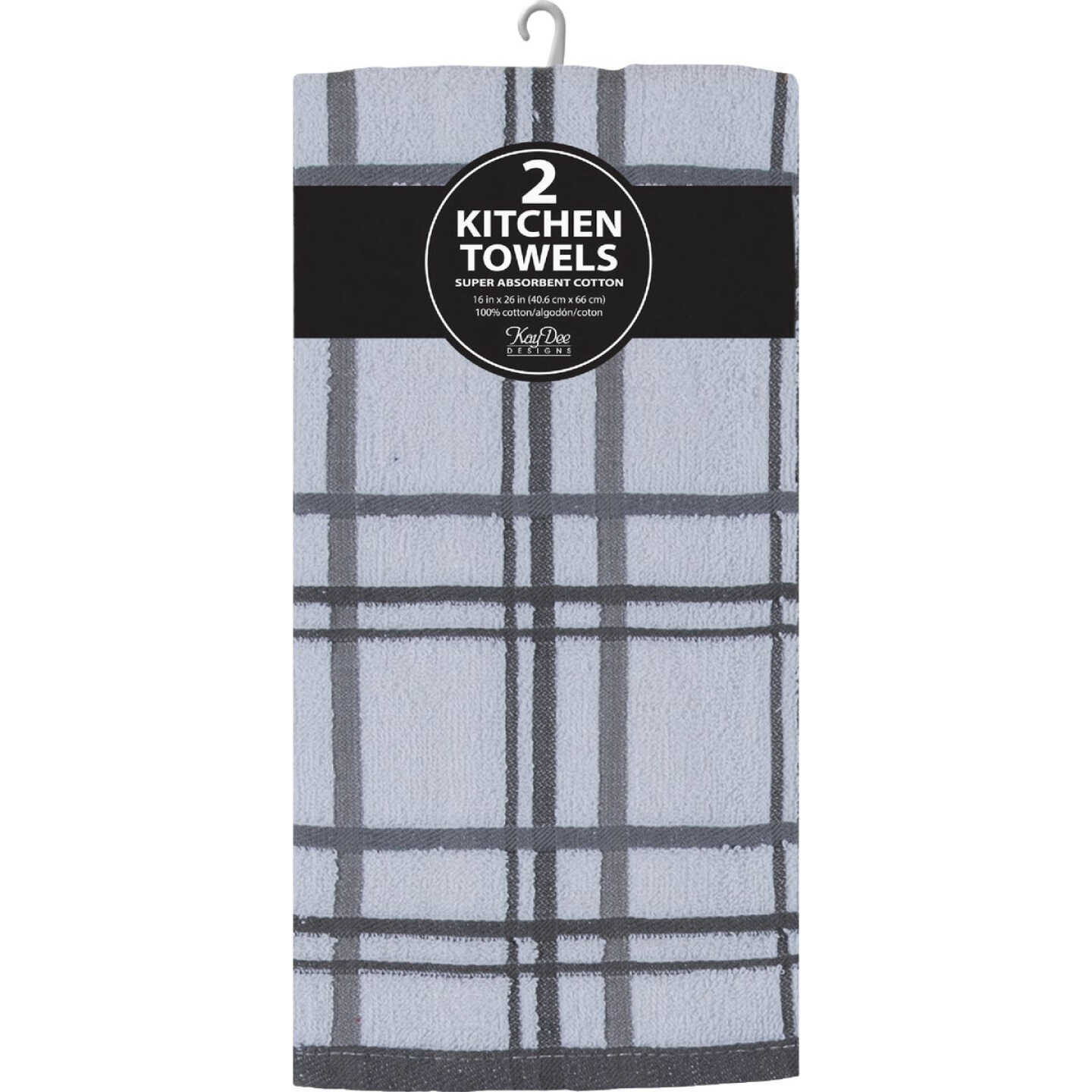 Kay Dee Designs Charcoal Terry Kitchen Towel (2-Pack) Image 2