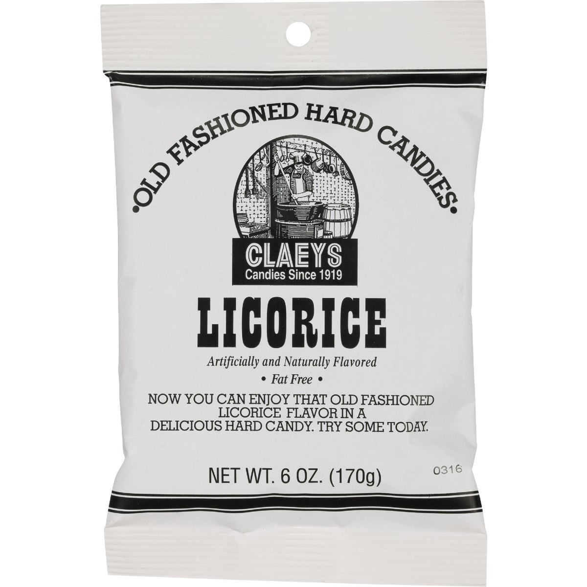 Claeys 6 Oz. Old Fashion Licorice Hard Candy