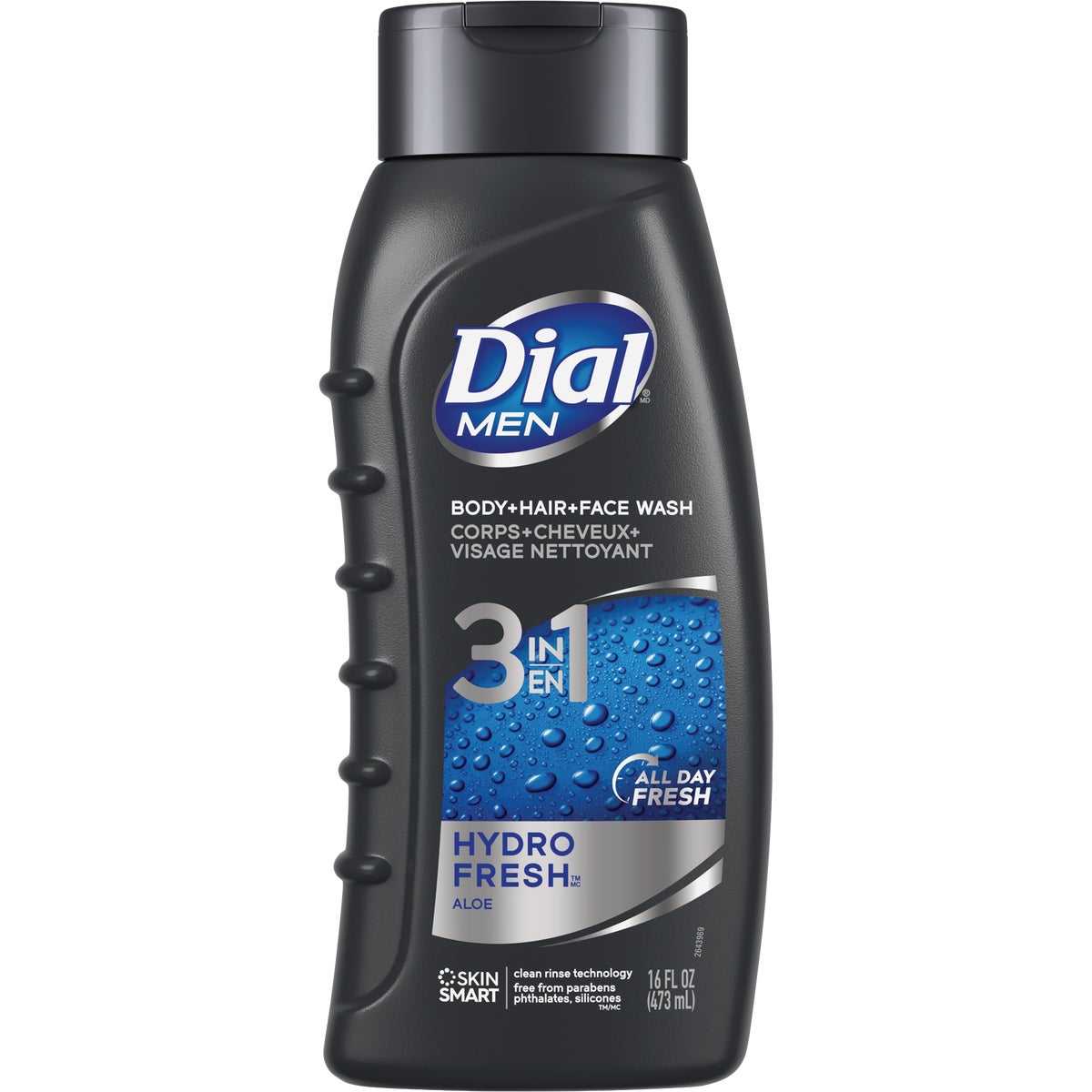 Dial Men 16 Oz. Refresh 3-In-1 Body, Hair & Face Wash, Blue Sage