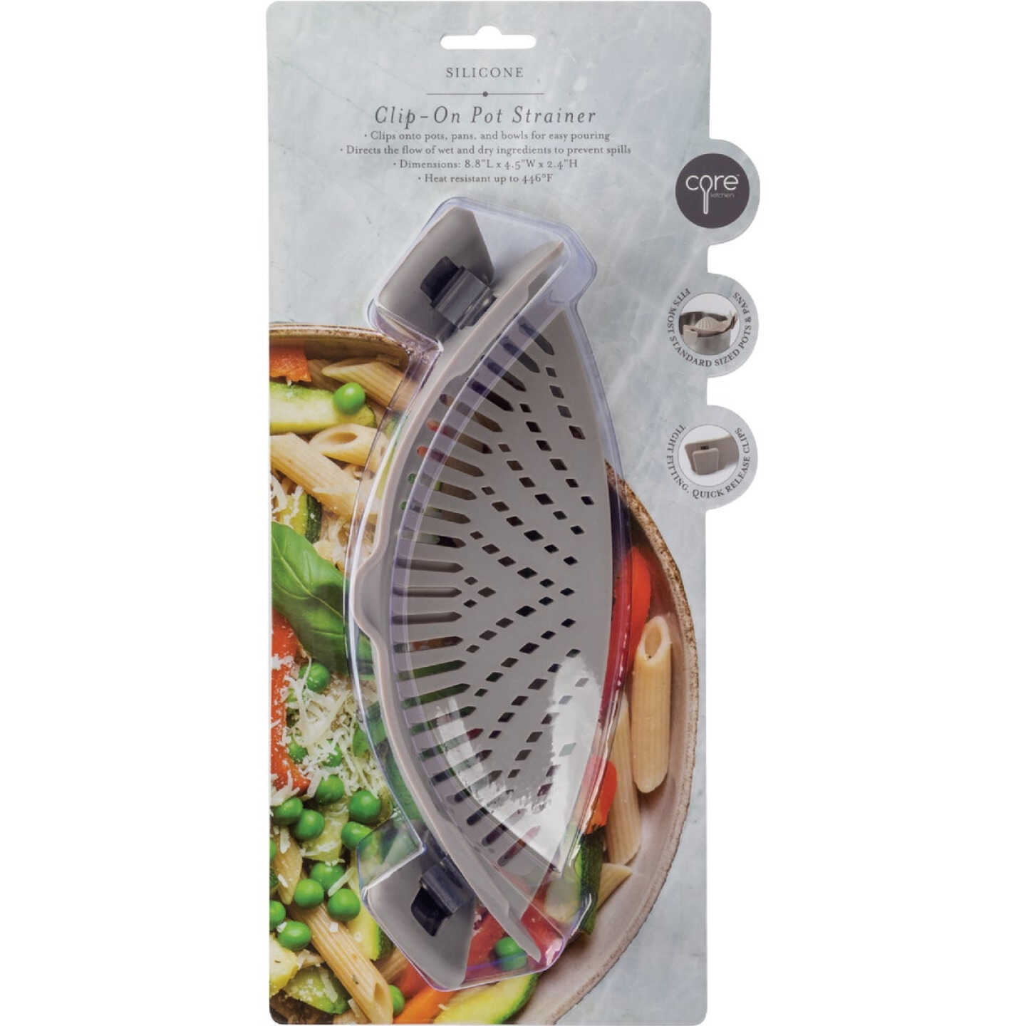 Core Kitchen Silicone Clip-On Pot Strainer Image 2