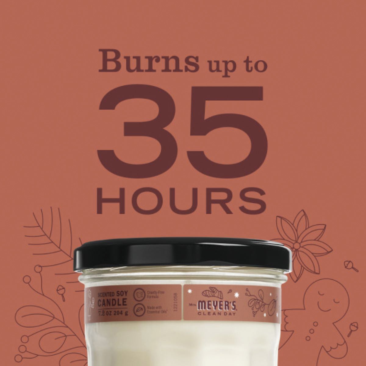 Mrs. Meyer's Clean Day 7.2 Oz. Gingerbread Large Soy Candle Image 3