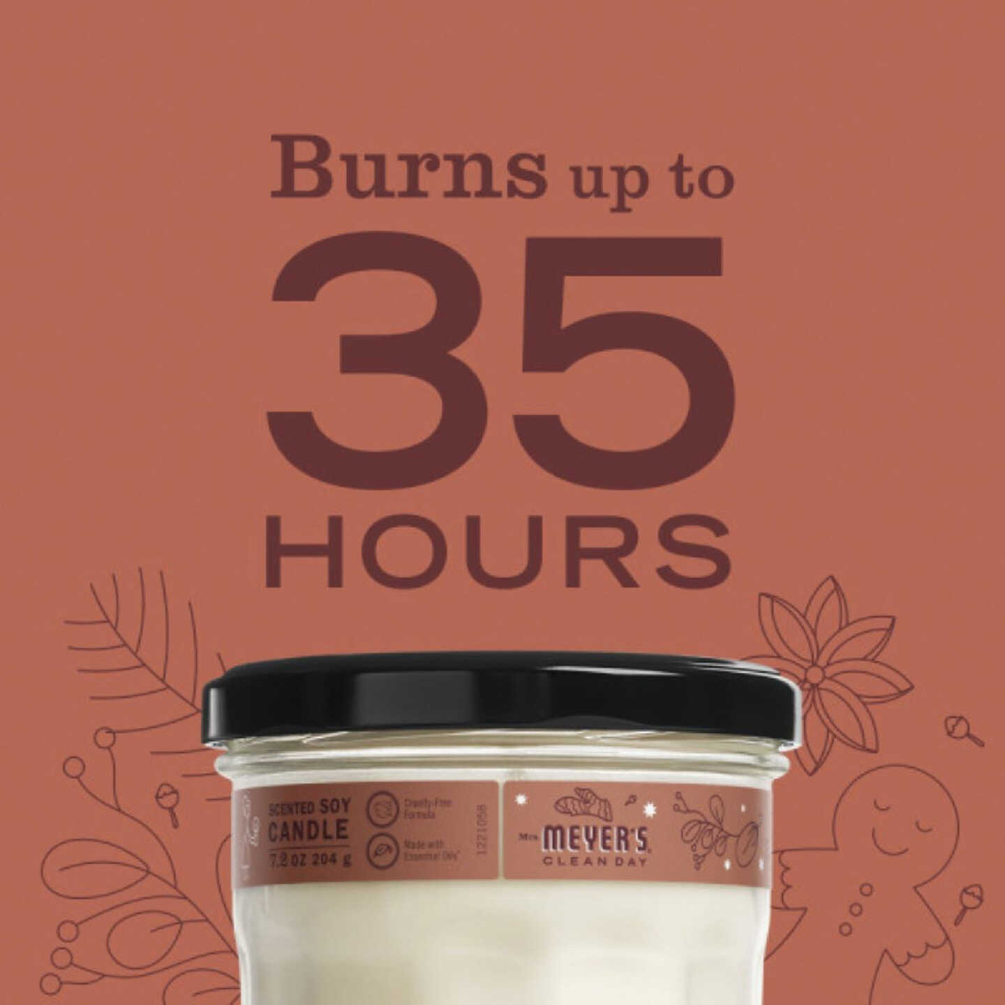 Mrs. Meyer's Clean Day 7.2 Oz. Gingerbread Large Soy Candle Image 3