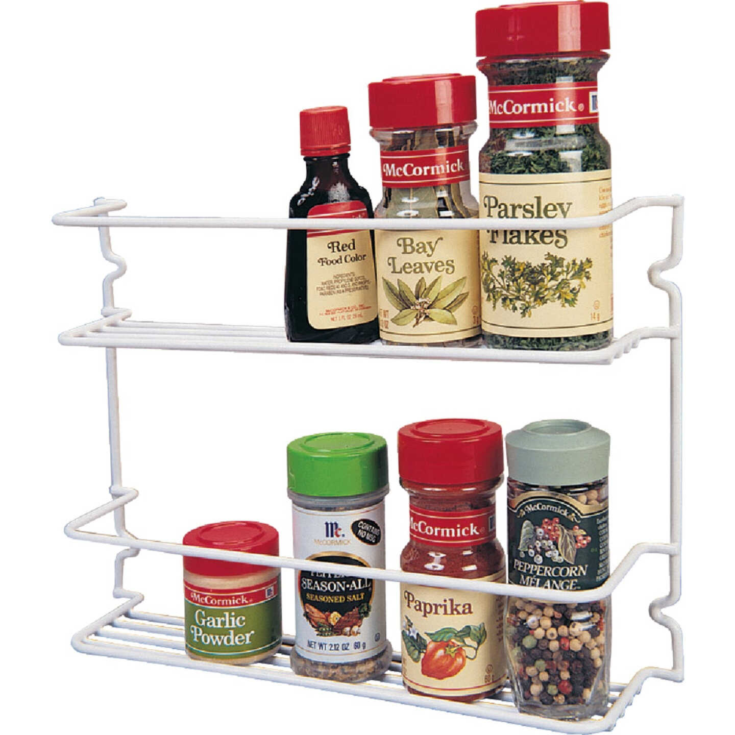 Grayline White Tall Double Shelf Spice Rack Image 2