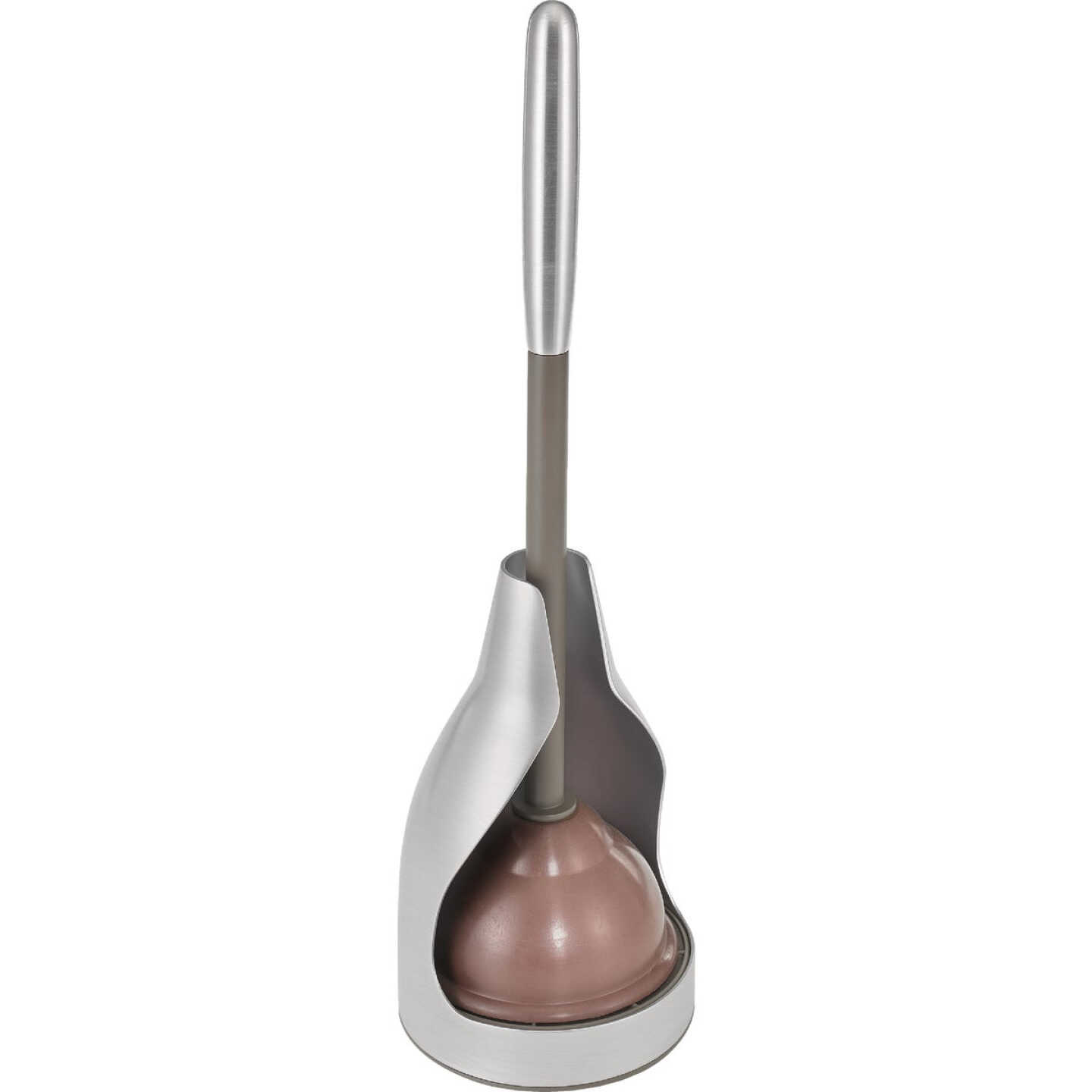 Polder Stainless Steel Bell Design Toilet Plunger Caddy with Flange Bulb Image 1