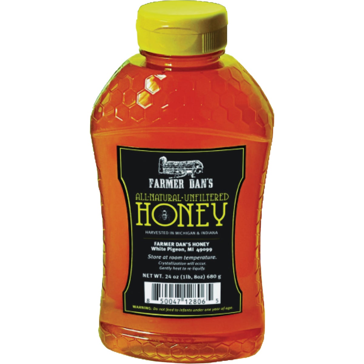 Farmer Dan's 24 Oz. Original Unfiltered Honey Squeeze Bottle