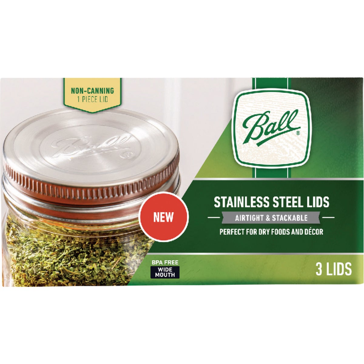 Ball Wide Mouth Stainless Steel Lids (3-Pack) Image 2