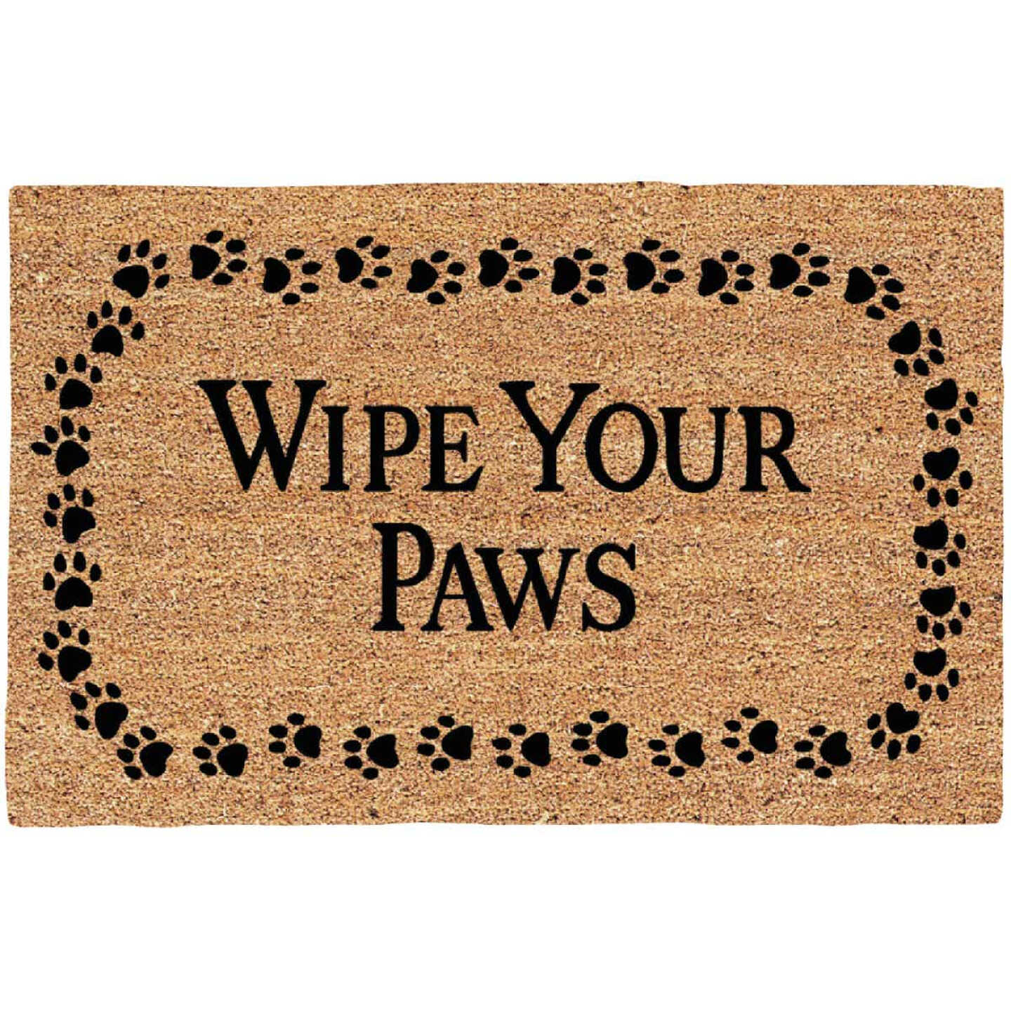 Americo Home Wipe Your Paws 18 In. x 30 In. Coir/Vinyl Door Mat Image 1
