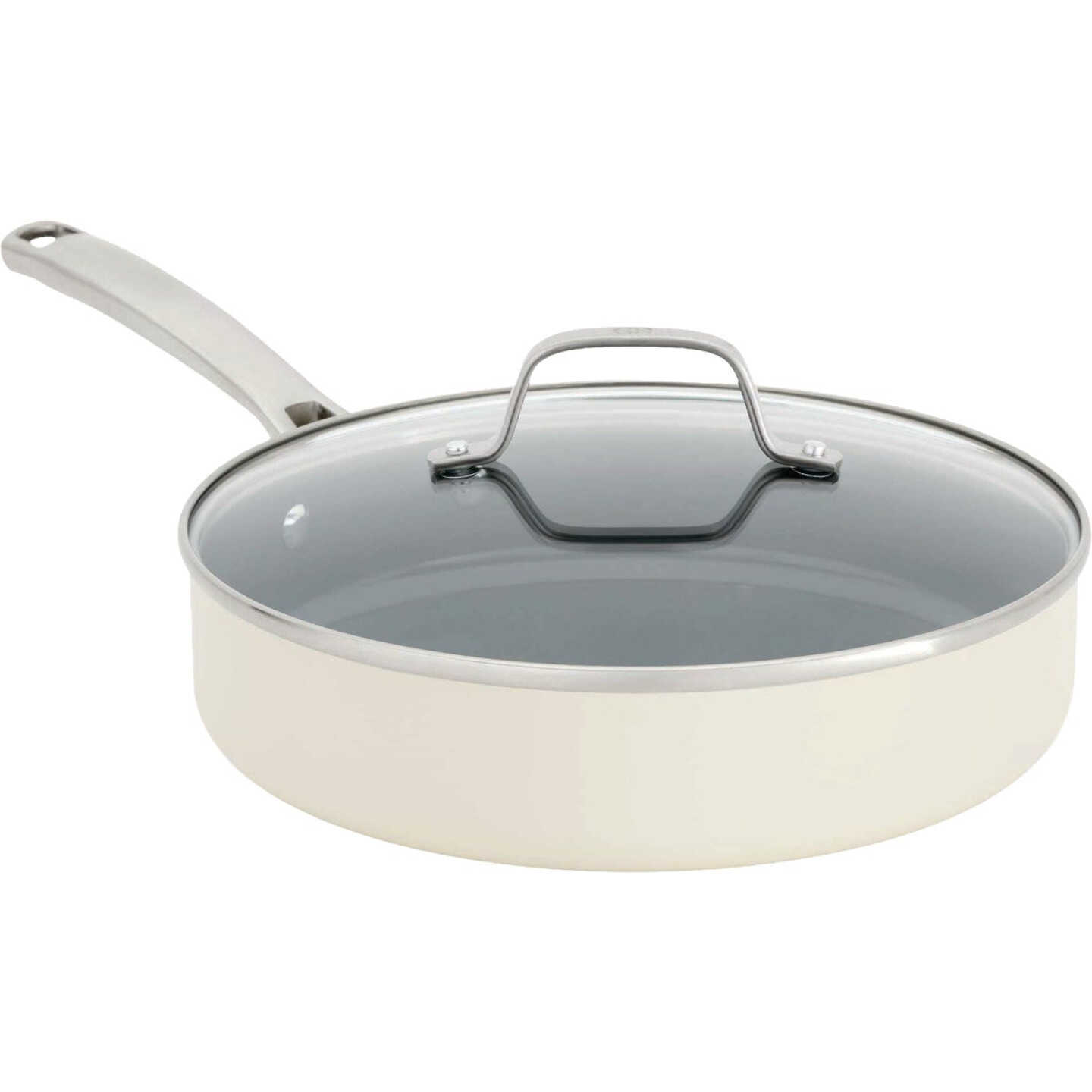 Calphalon 3 Qt. Ceramic Nonstick Saute Pan with Lid, Flour Image 1