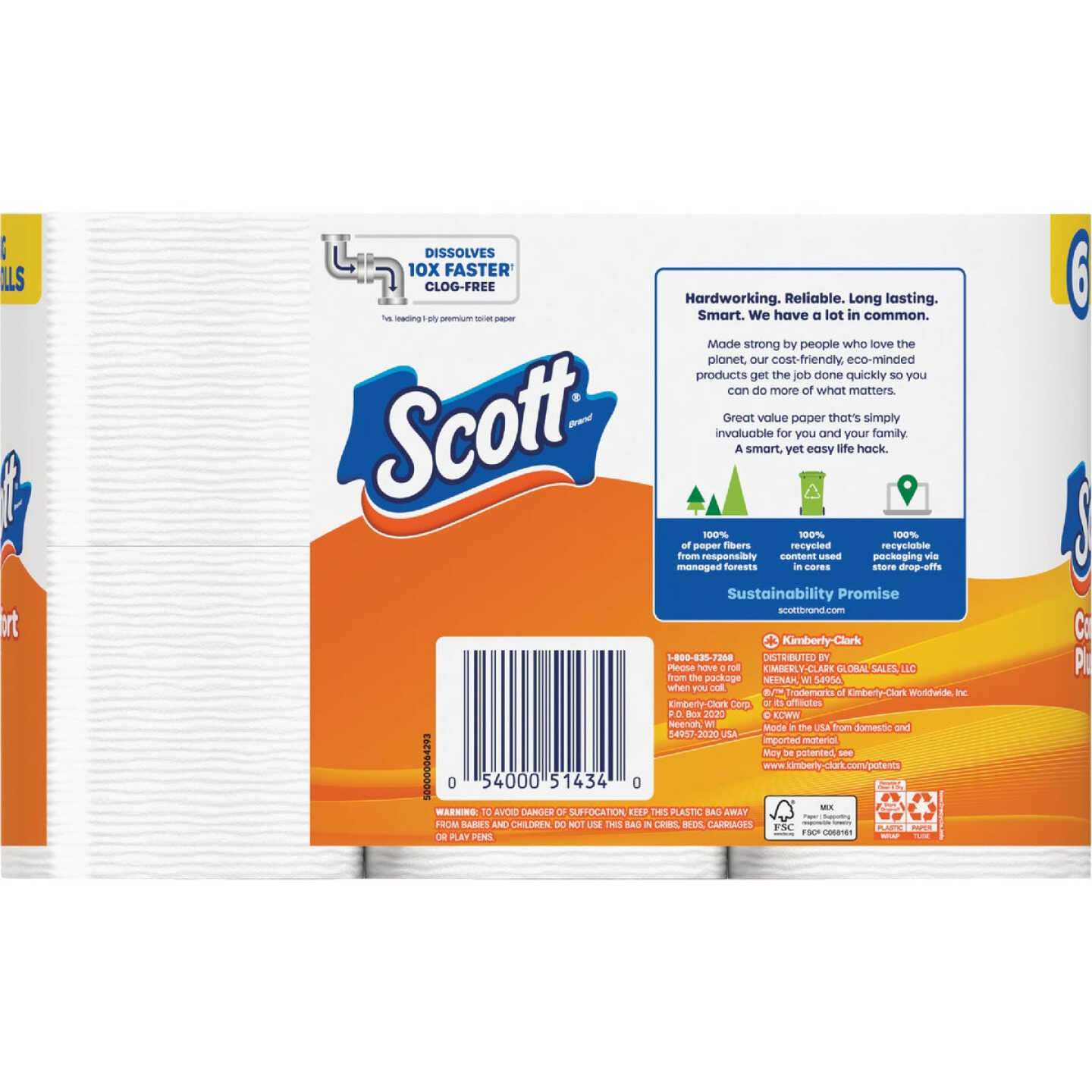 Scott Comfort Plus Toilet Paper (6 Big Rolls) Image 5