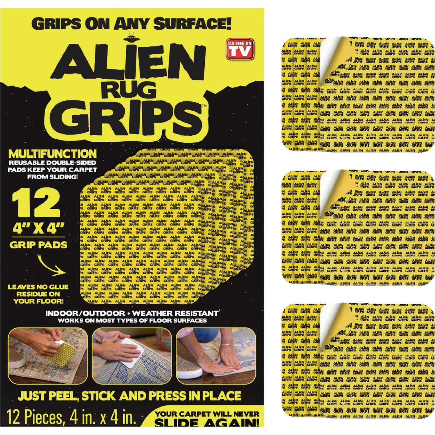 Alien 4 In. x 4 In. Rug Grips (12-Pack) Image 1