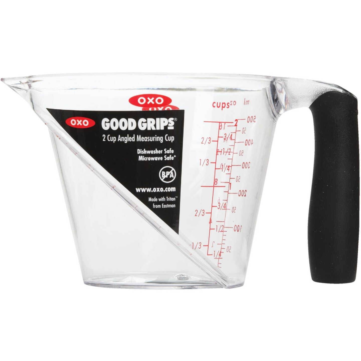 OXO Good Grips 2 Cup Clear Plastic Angled Measuring Cup Image 2