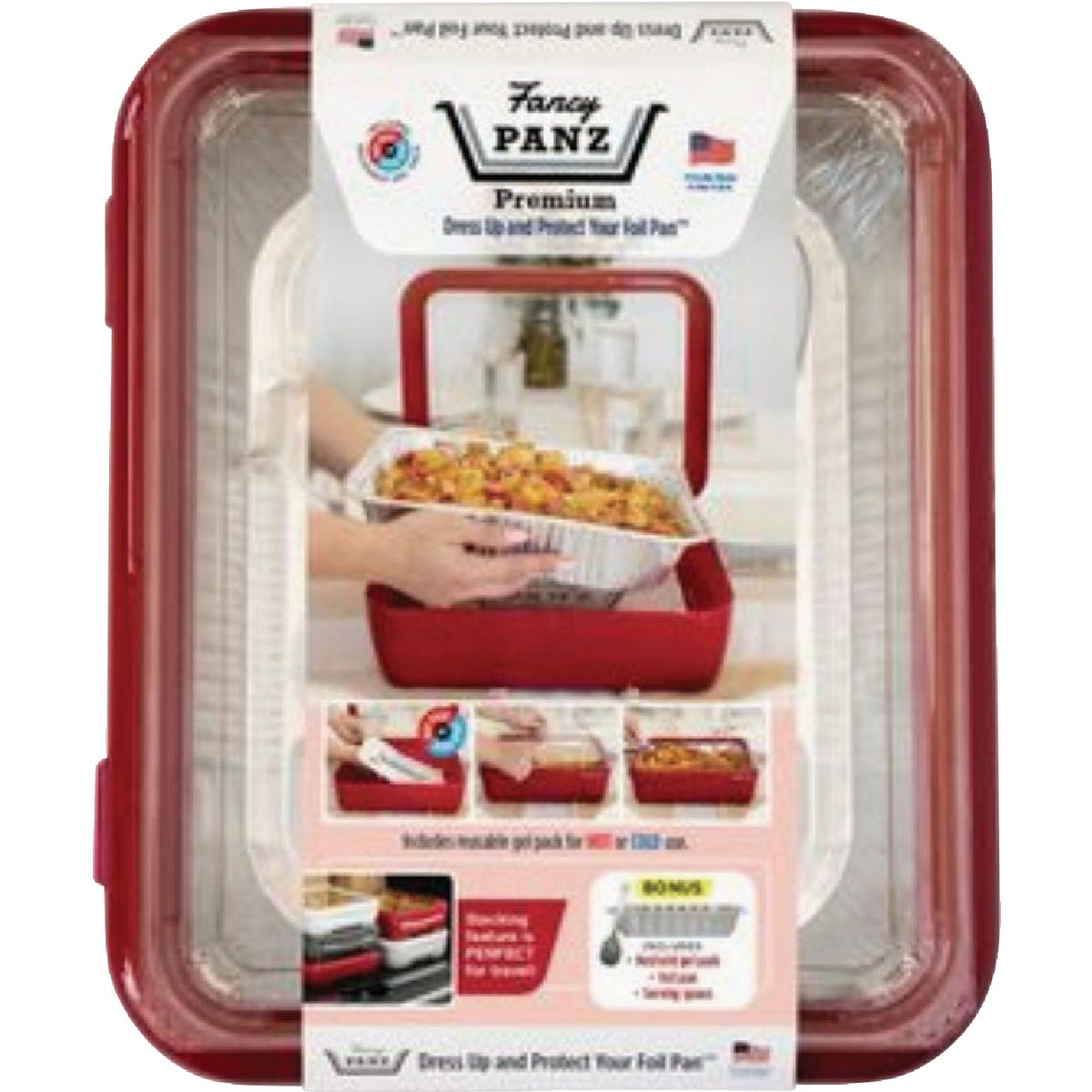 Fancy Panz Premium Red Baking Carrier with Hot/Cold Gel Pack