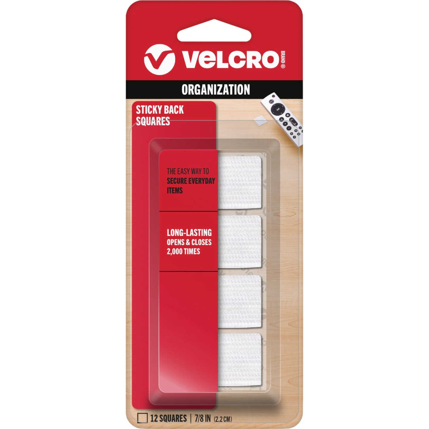 VELCRO Brand 7/8 In. White Hook & Loop Square (12 Ct.) Image 1
